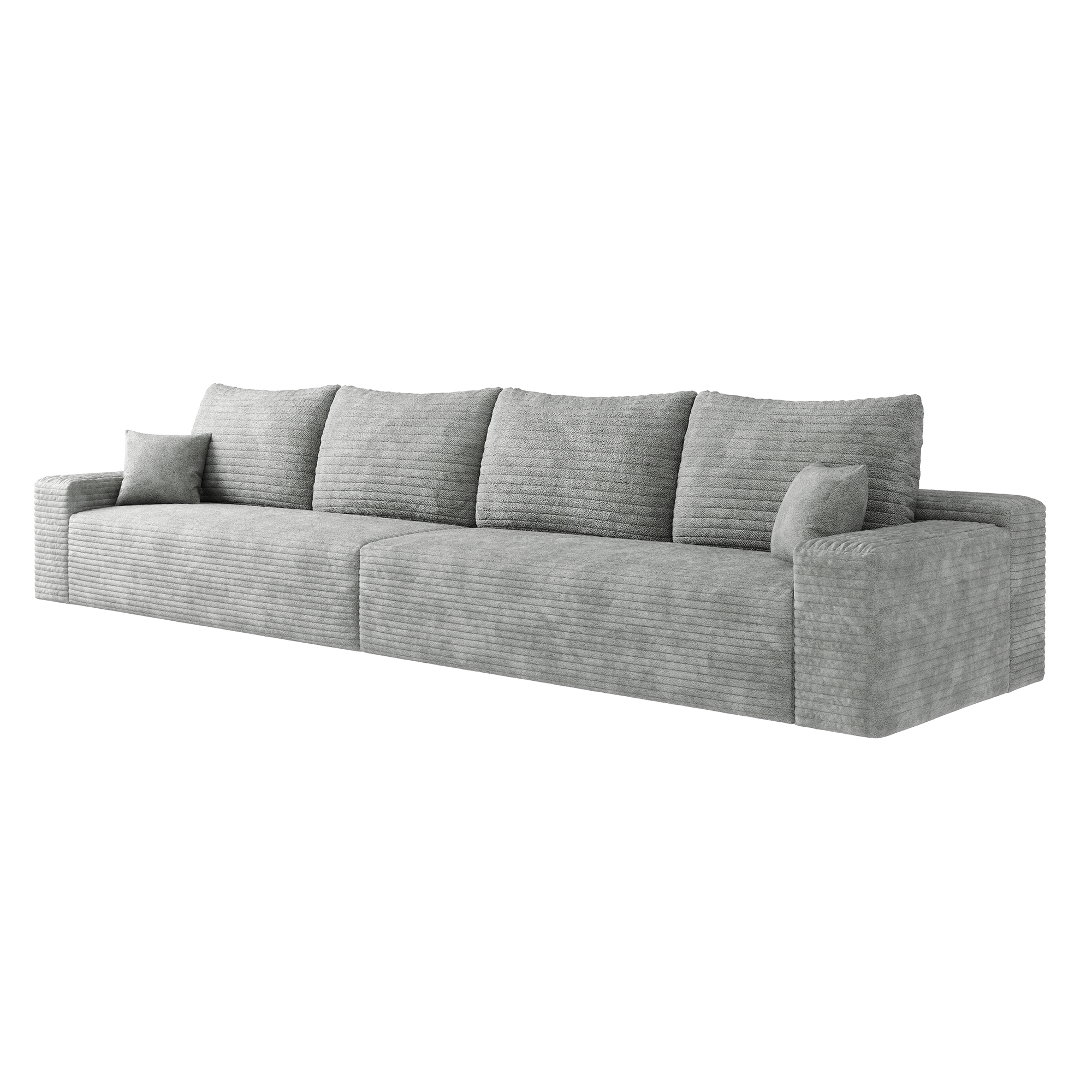 140" Cloud Sectional Couch,Modern Modular Sofa with Deep Seat, Upholstered Couches for Living Room Bedroom,No Assembly Required,Grey(Plush Corduroy Fabric) - Image 6