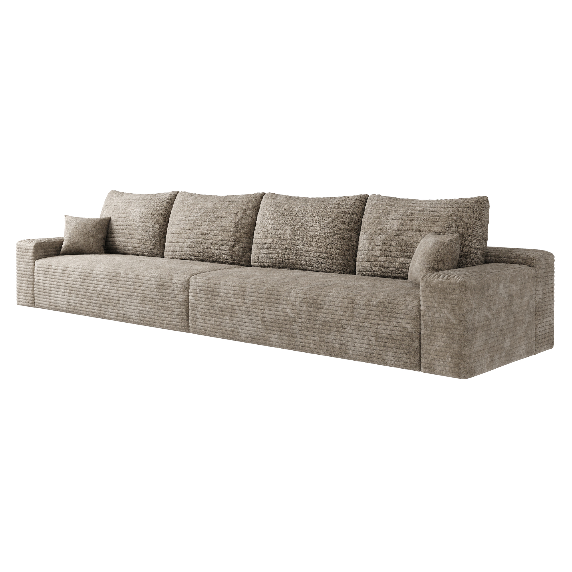 140" Cloud Sectional Couch,Modern Modular Sofa with Deep Seat, Upholstered Couches for Living Room Bedroom,No Assembly Required,Camel(Plush Corduroy Fabric) - Image 5
