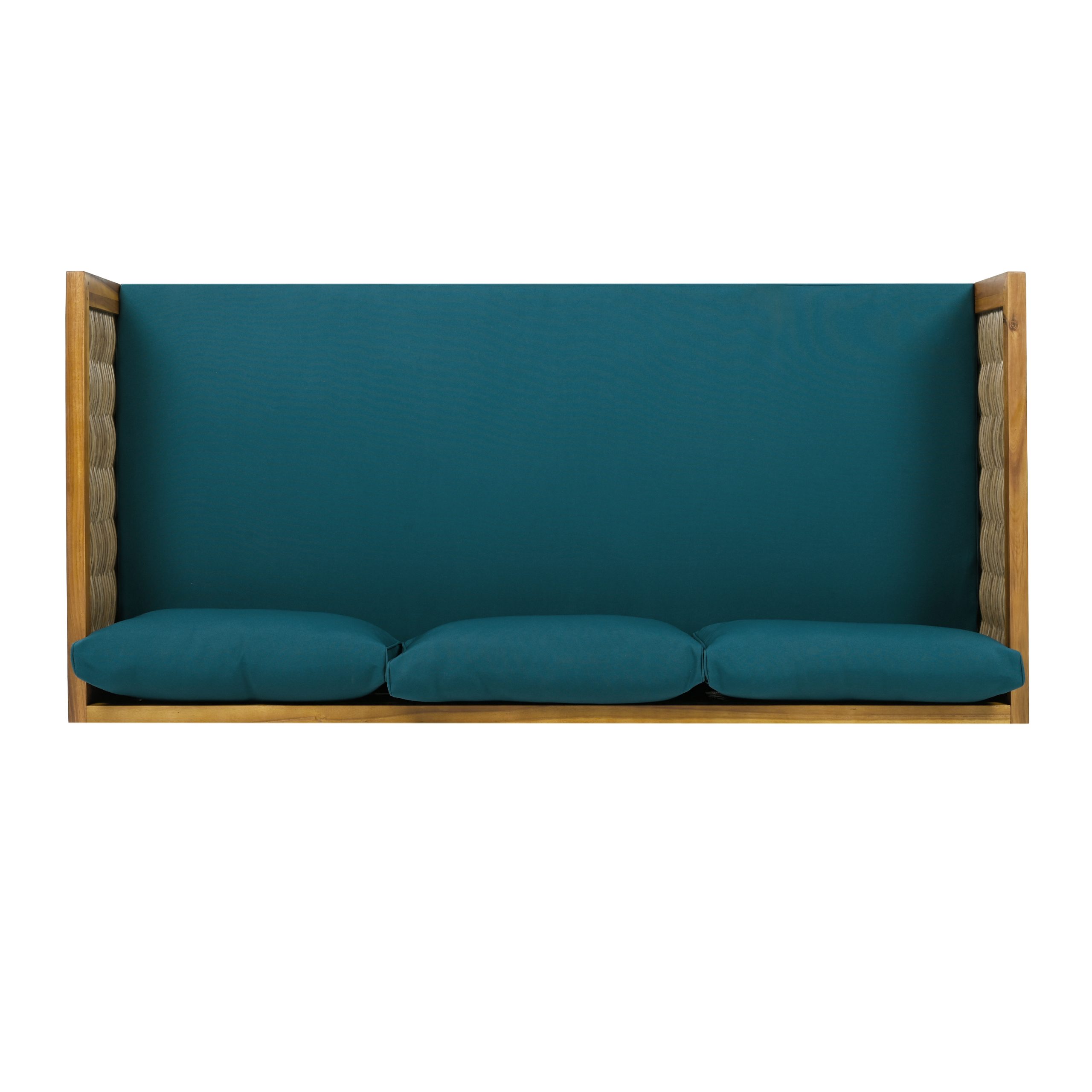CLAREMONT 3 SEATER DAYBED WITH RATTAN ARMS (TEAK CUSHION) - Image 6
