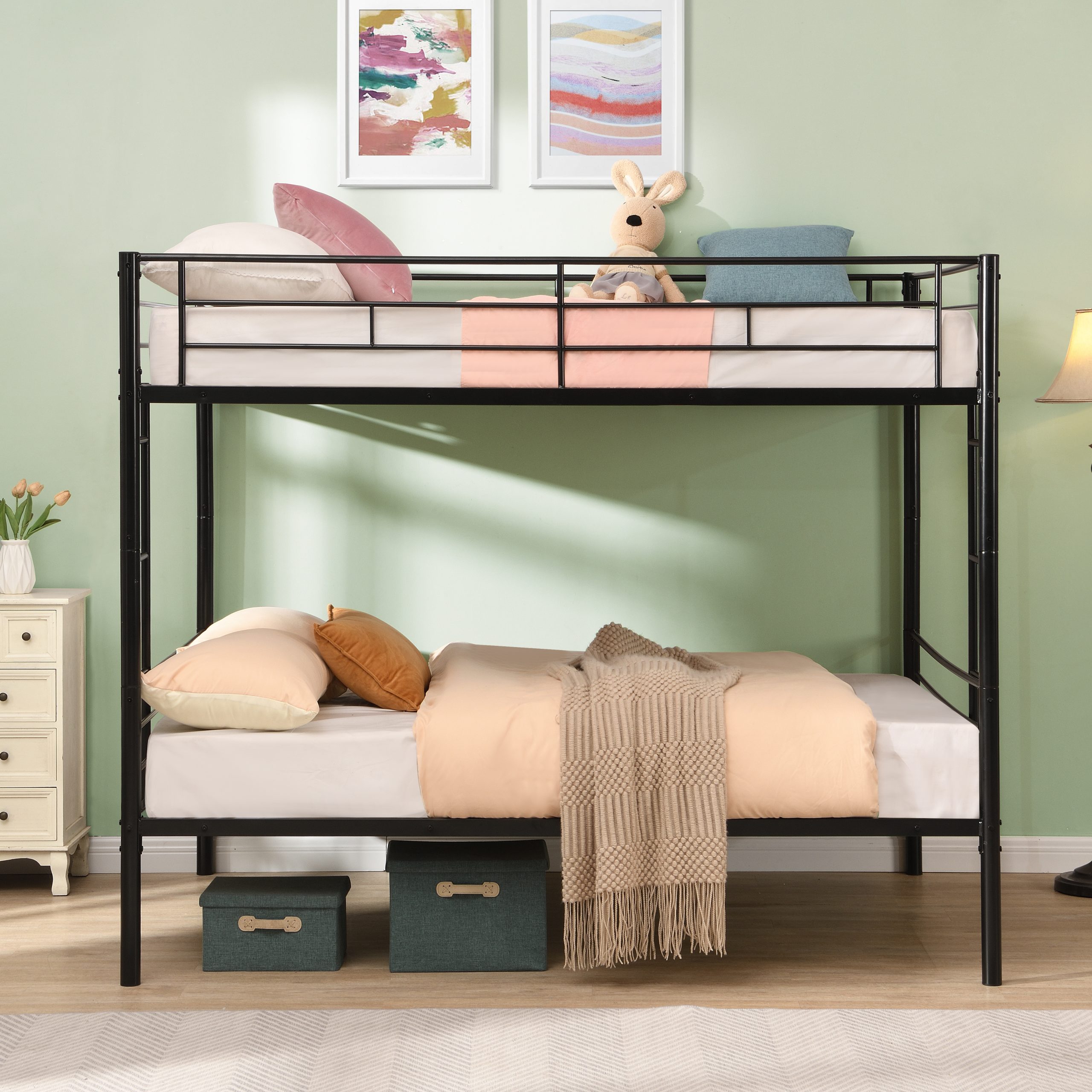 Full Over Full Metal Bunk Bed , No Box Spring Needed, Easy Assemble - Image 2