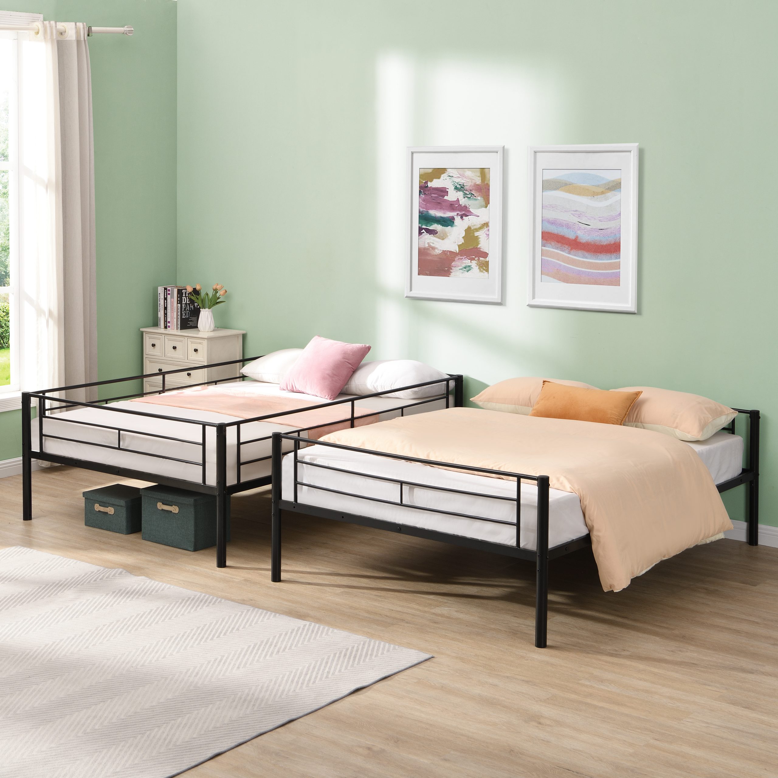 Full Over Full Metal Bunk Bed , No Box Spring Needed, Easy Assemble - Image 4
