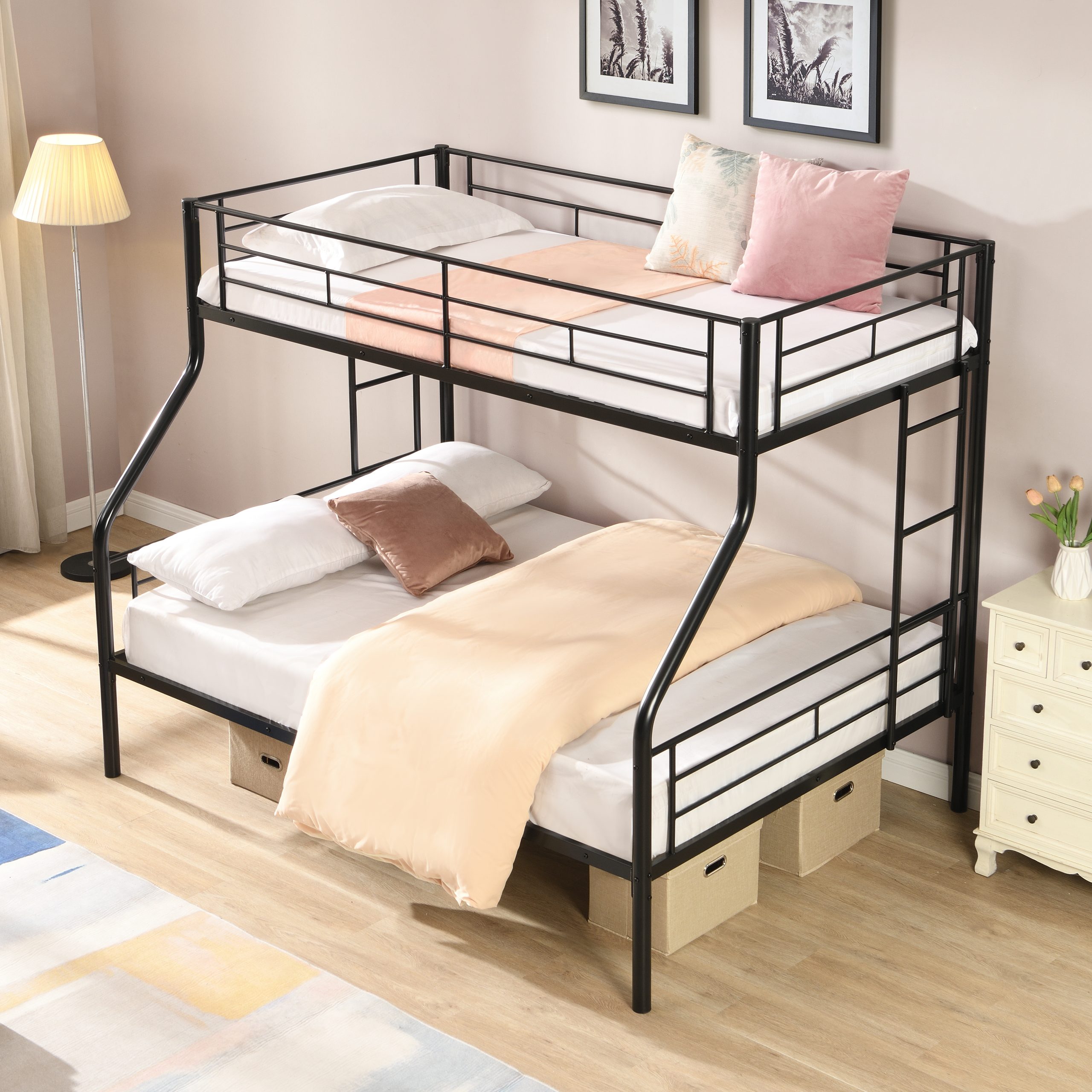 Twin Over FULL Metal Bunk Bed , No Box Spring Needed, Large Under Bed Storage, Easy Assemble - Image 2