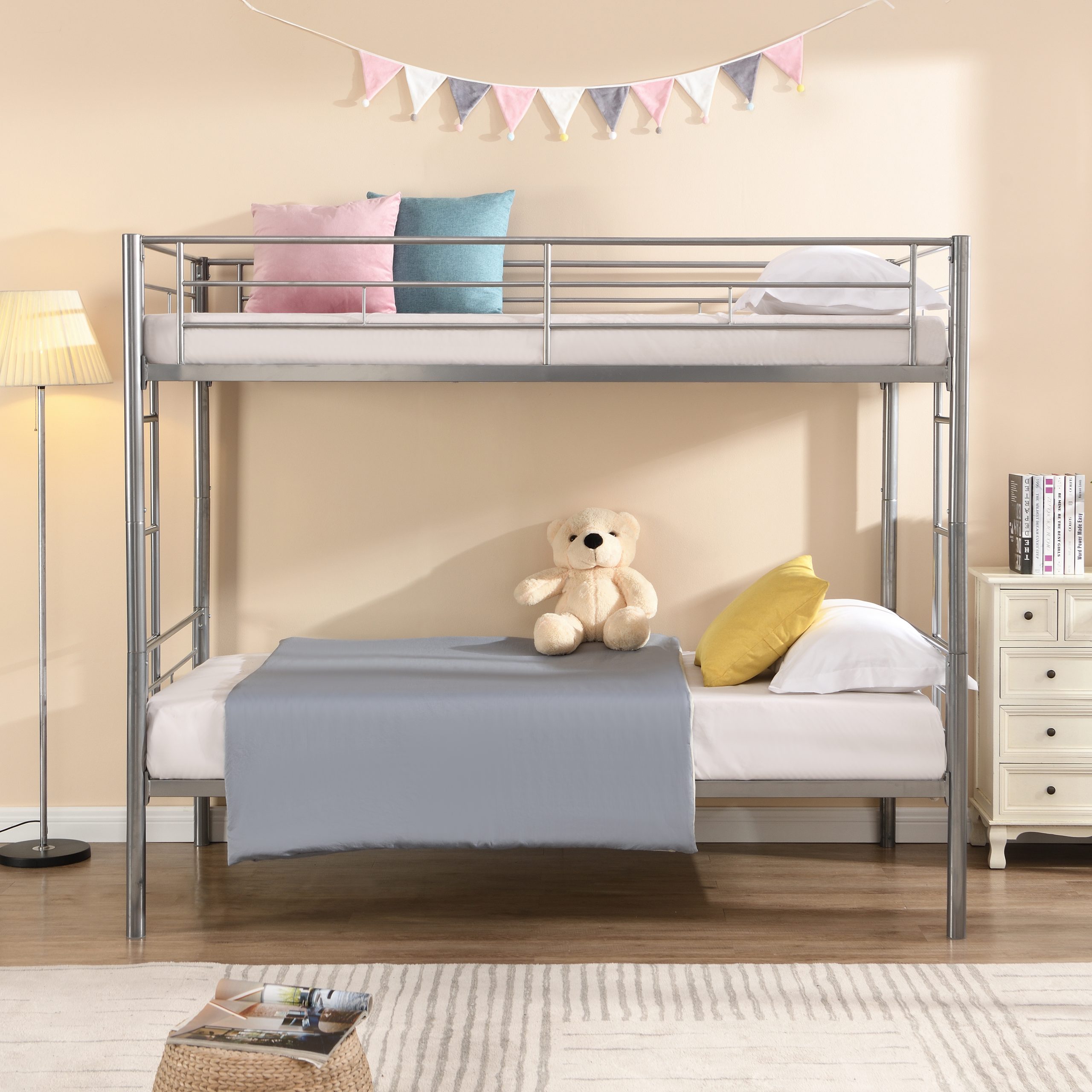 METAL BUNK BED SILVER - Image 2