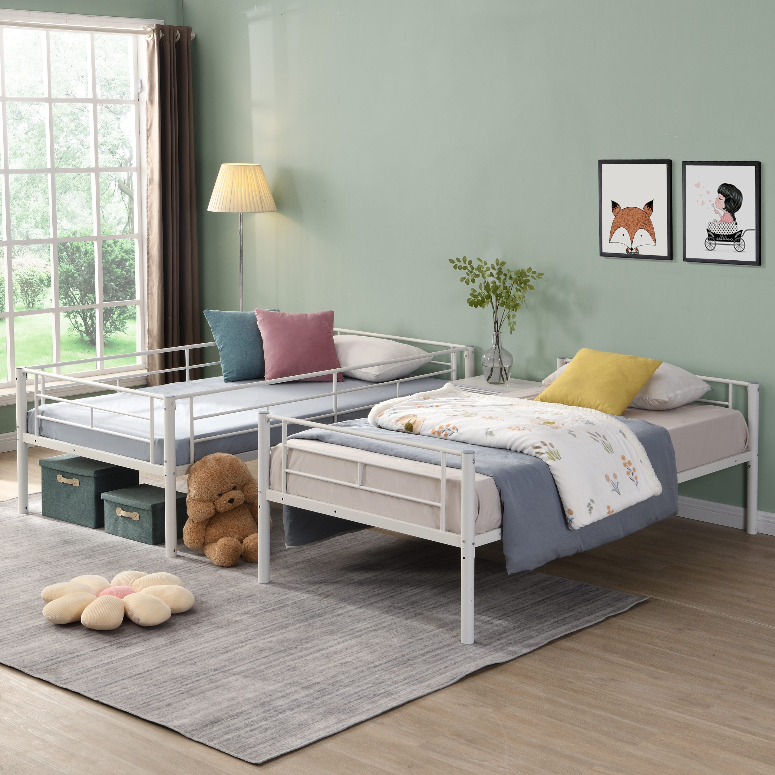 METAL BUNK BED WHITE - Image 4
