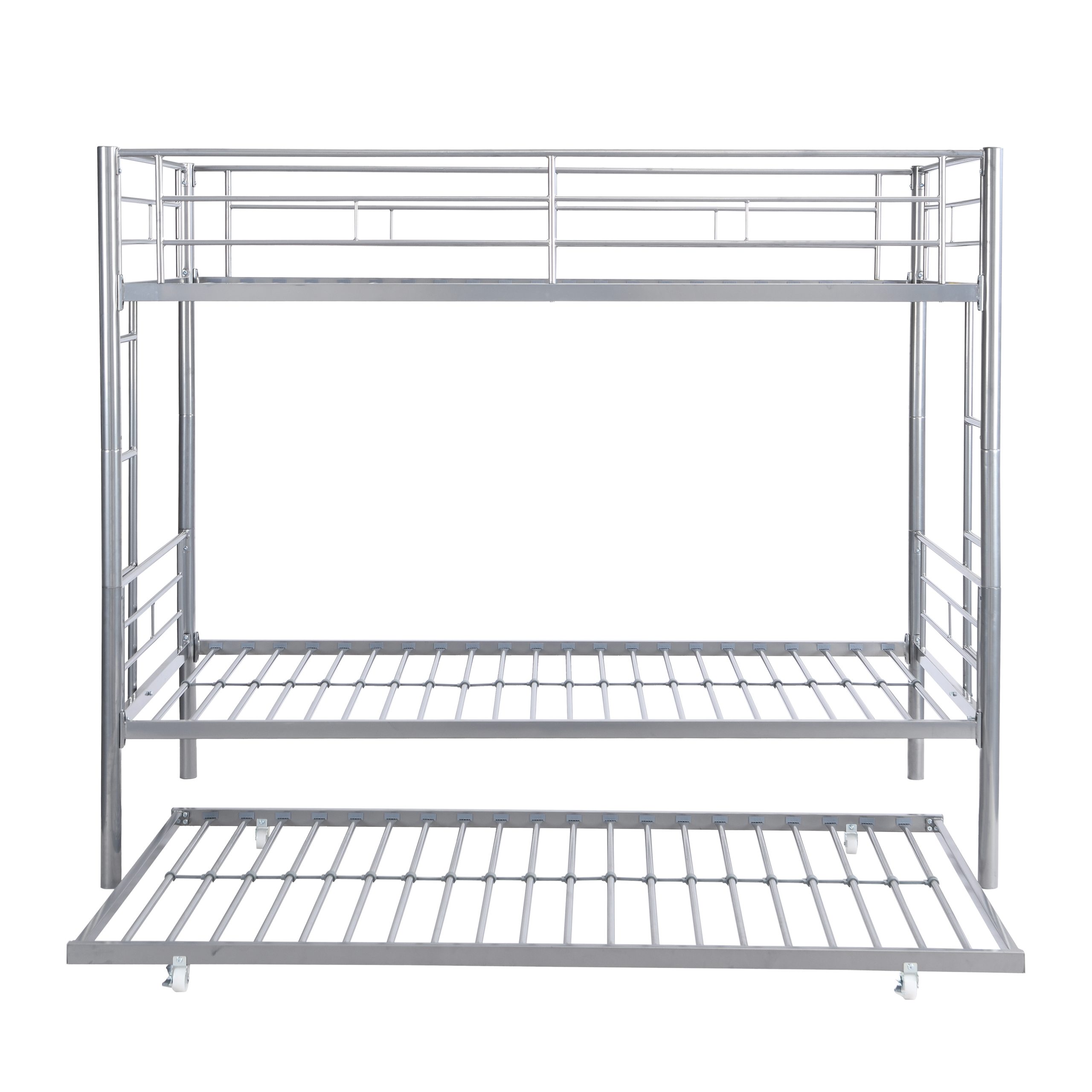 METAL BUNK BED WITH TRUNDLE SILVER - Image 3