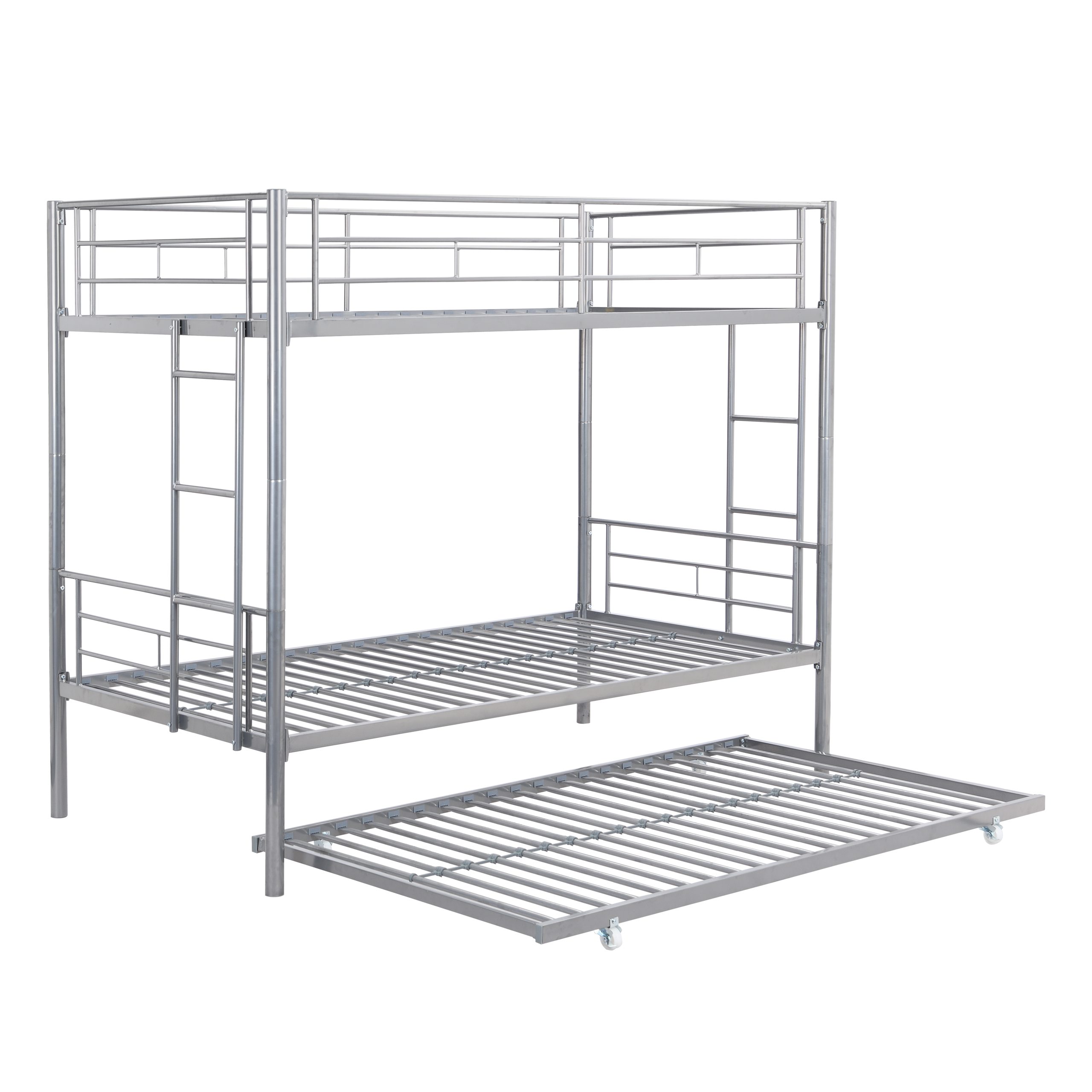 METAL BUNK BED WITH TRUNDLE SILVER - Image 4