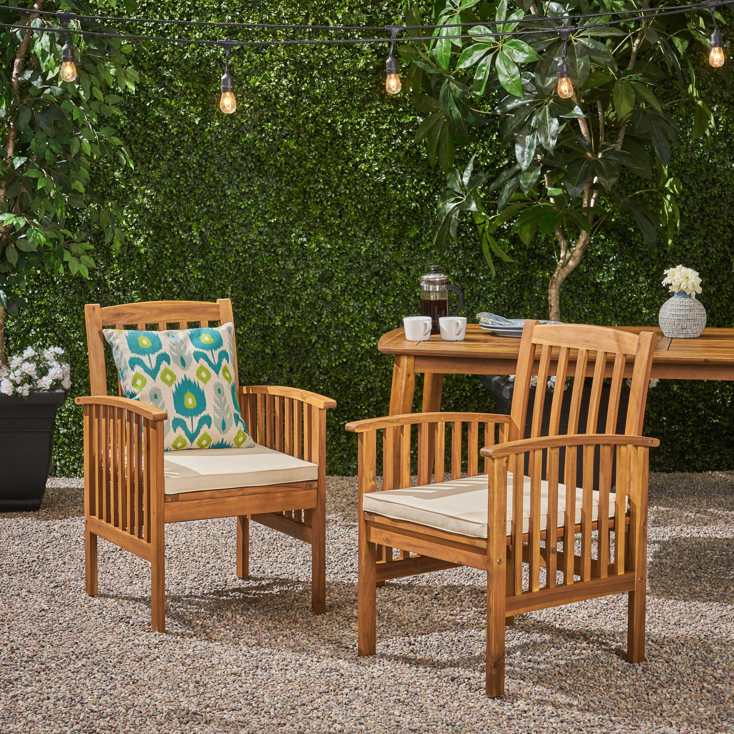 CASA ACACIA DINING CHAIR,2PCS with 2 Cushions - Image 5