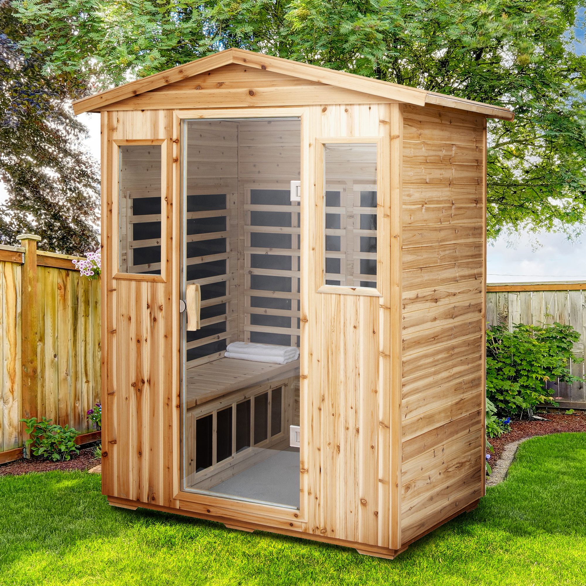 Four person Old fir Far-infrared outdoor sauna room - Image 3