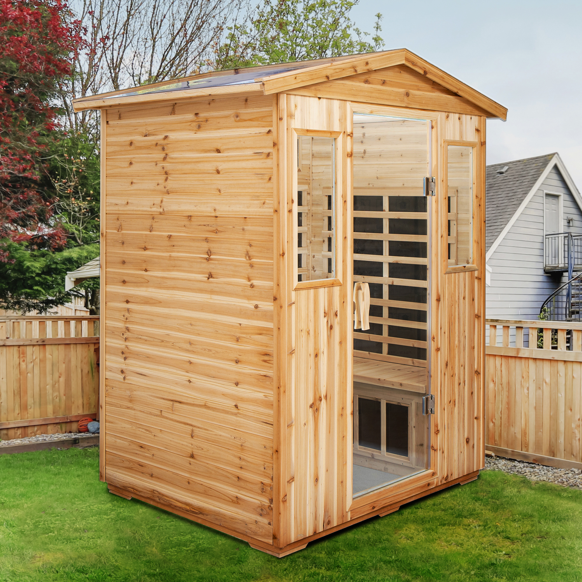 Four person Old fir Far-infrared outdoor sauna room - Image 4