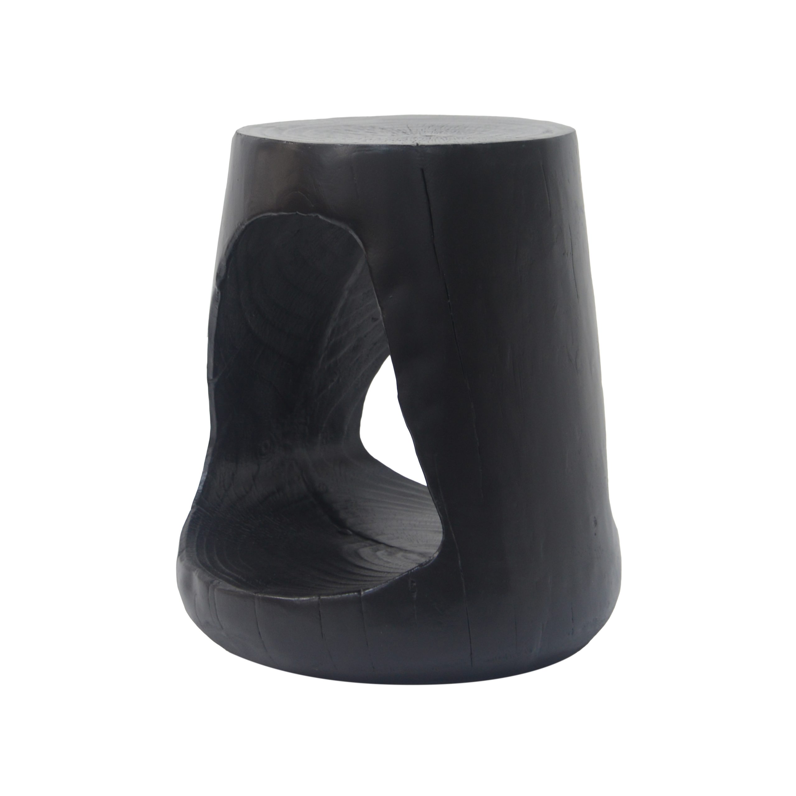 MGO Hollow Side Table, Wood-like texture, Black Color - Image 4