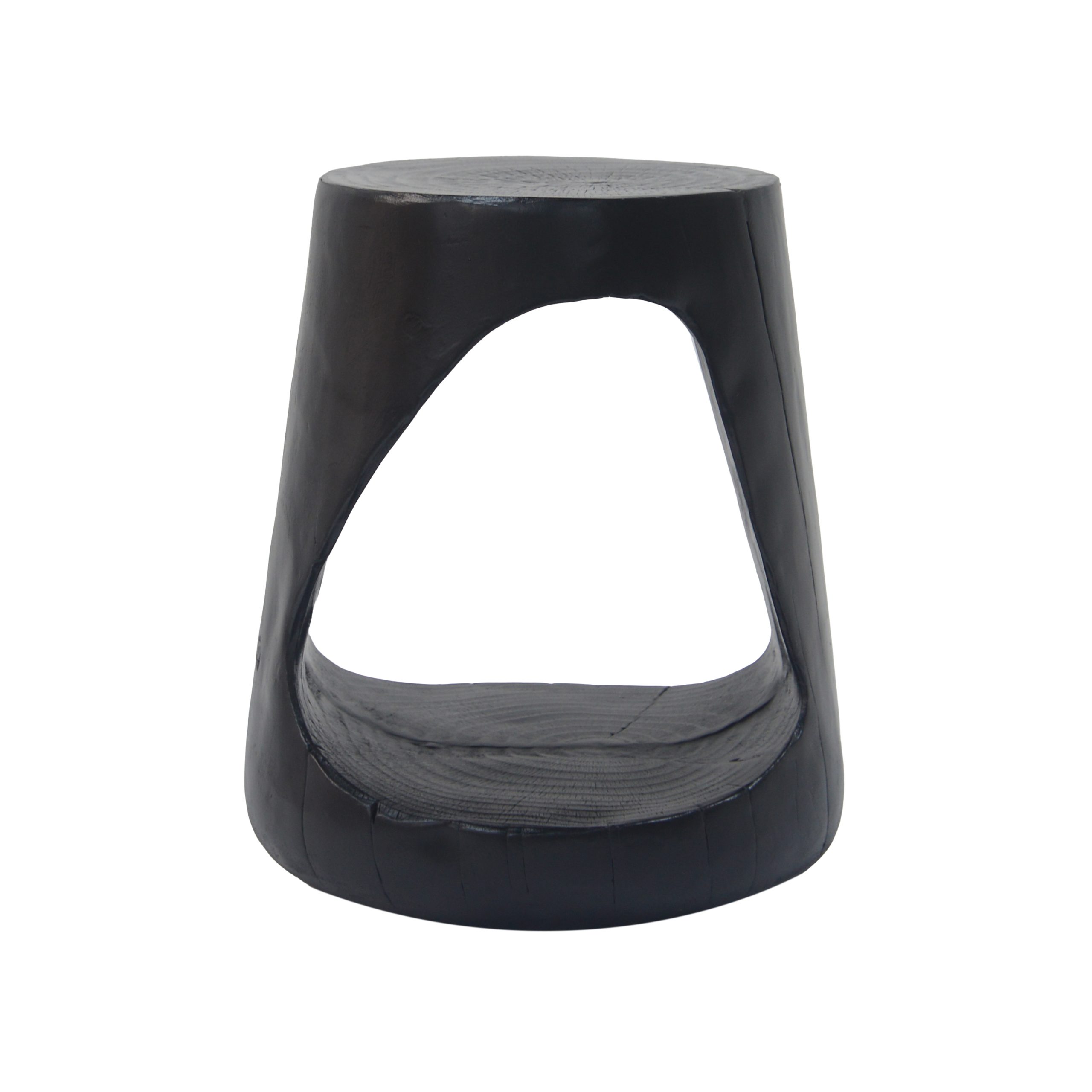 MGO Hollow Side Table, Wood-like texture, Black Color - Image 5