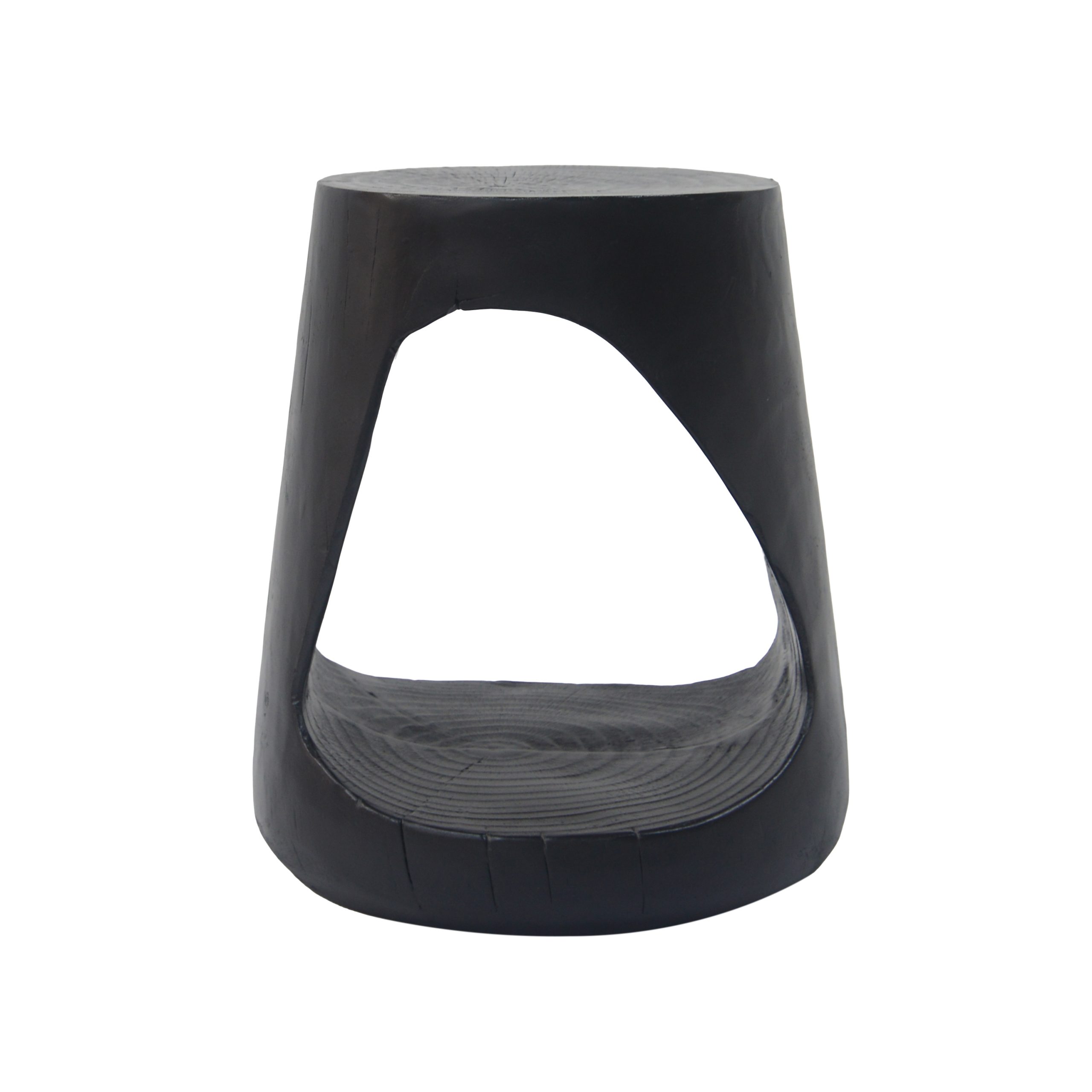 MGO Hollow Side Table, Wood-like texture, Black Color - Image 6