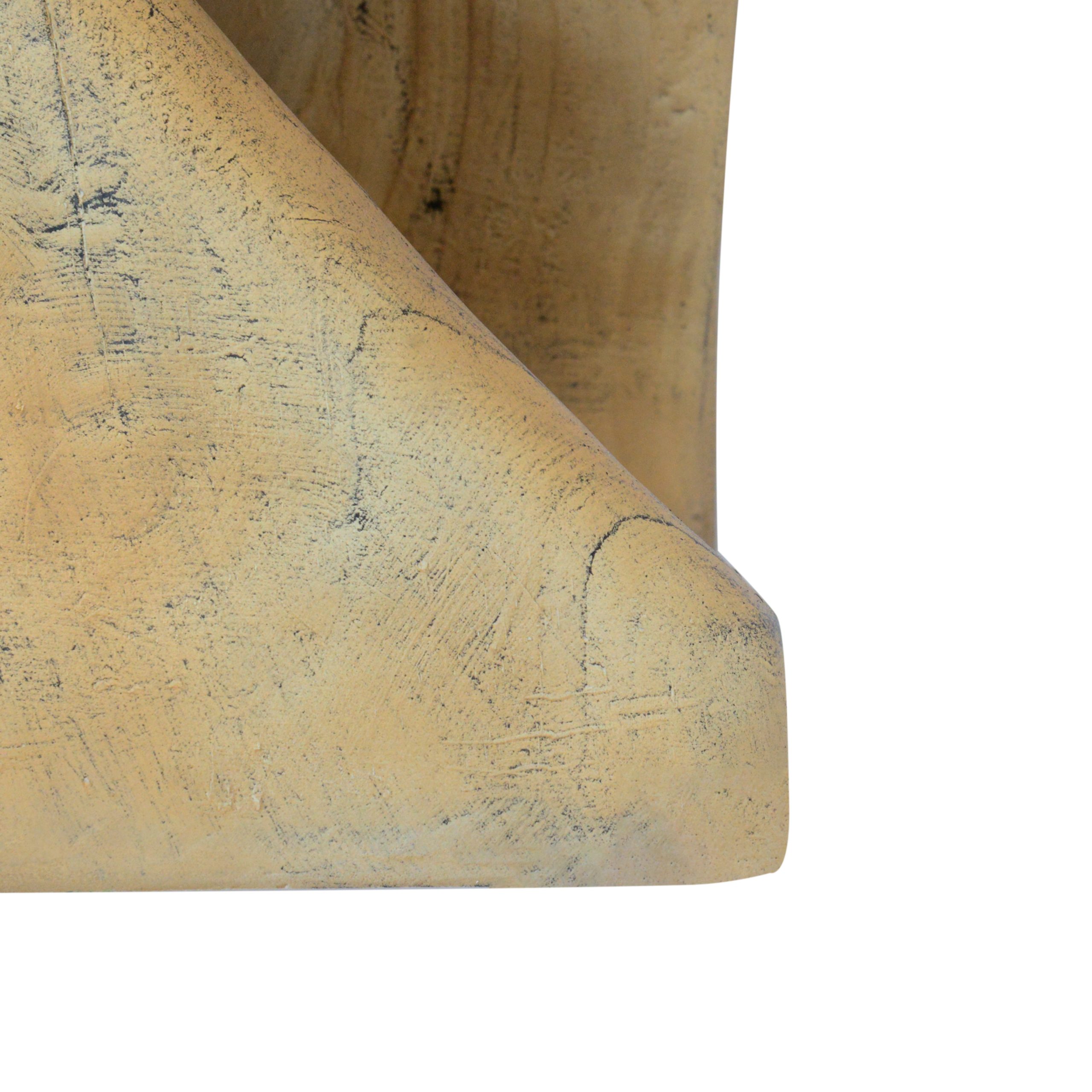 MGO Twist Shape Side Table, Wood-like texture, Natural Color - Image 3