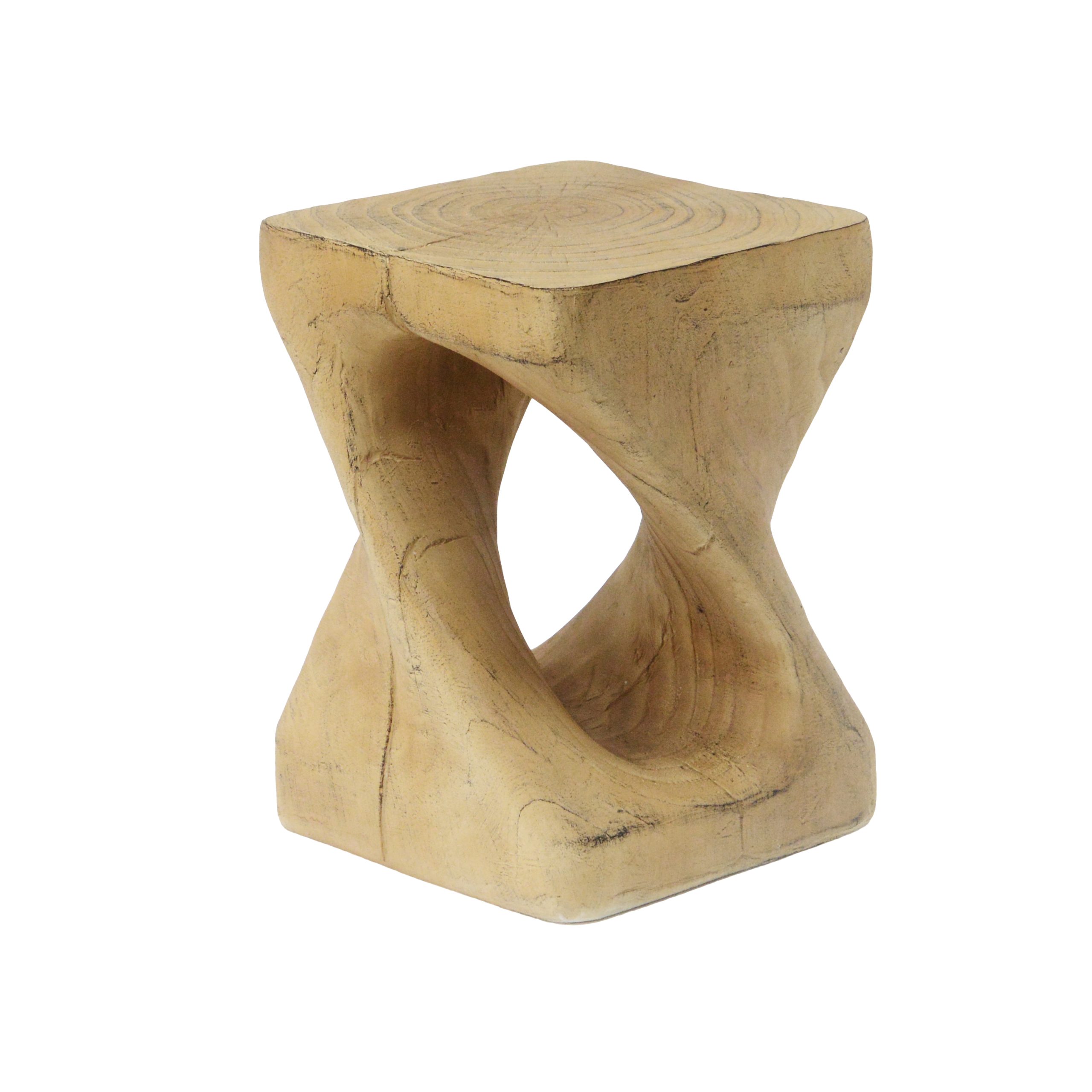 MGO Twist Shape Side Table, Wood-like texture, Natural Color - Image 4