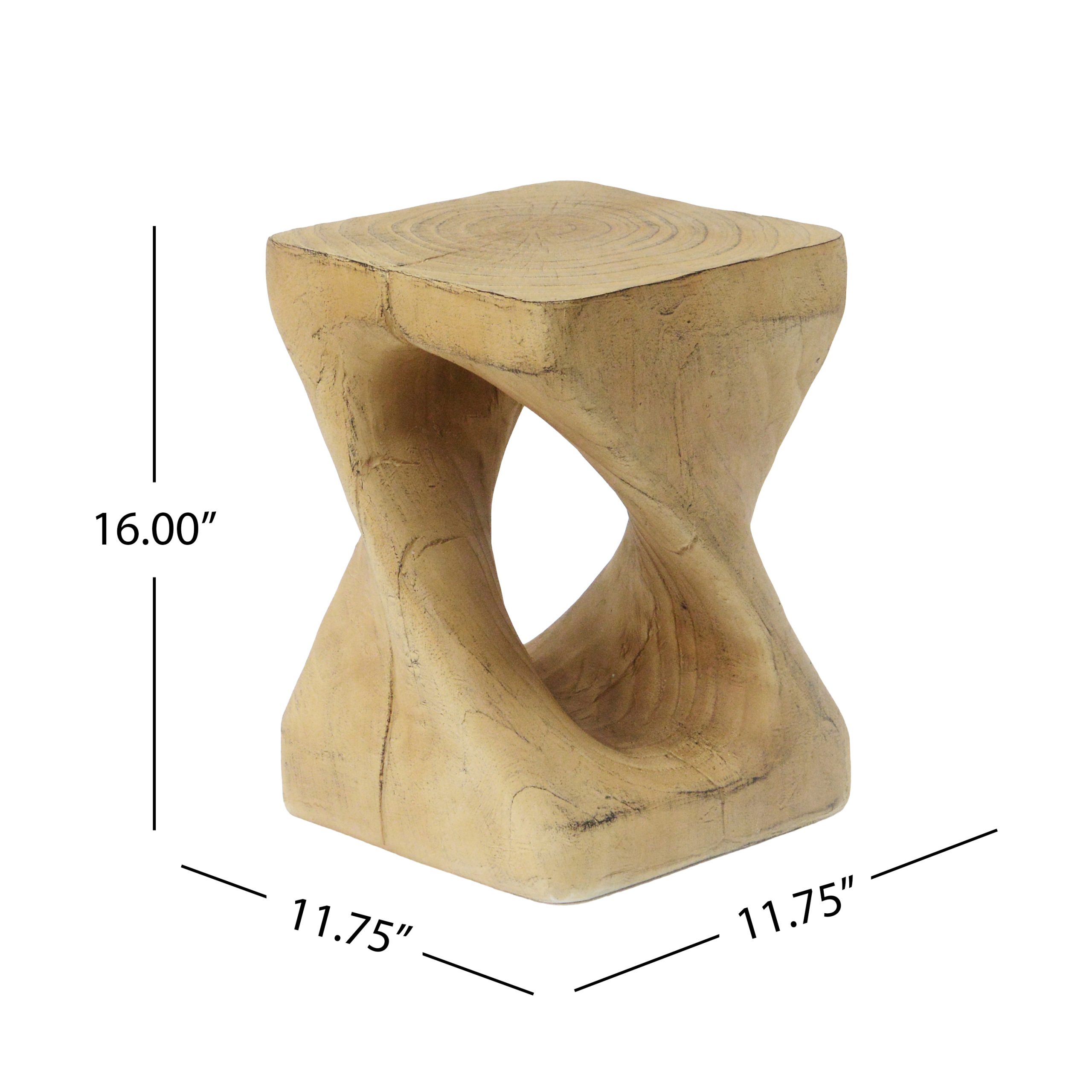 MGO Twist Shape Side Table, Wood-like texture, Natural Color - Image 5