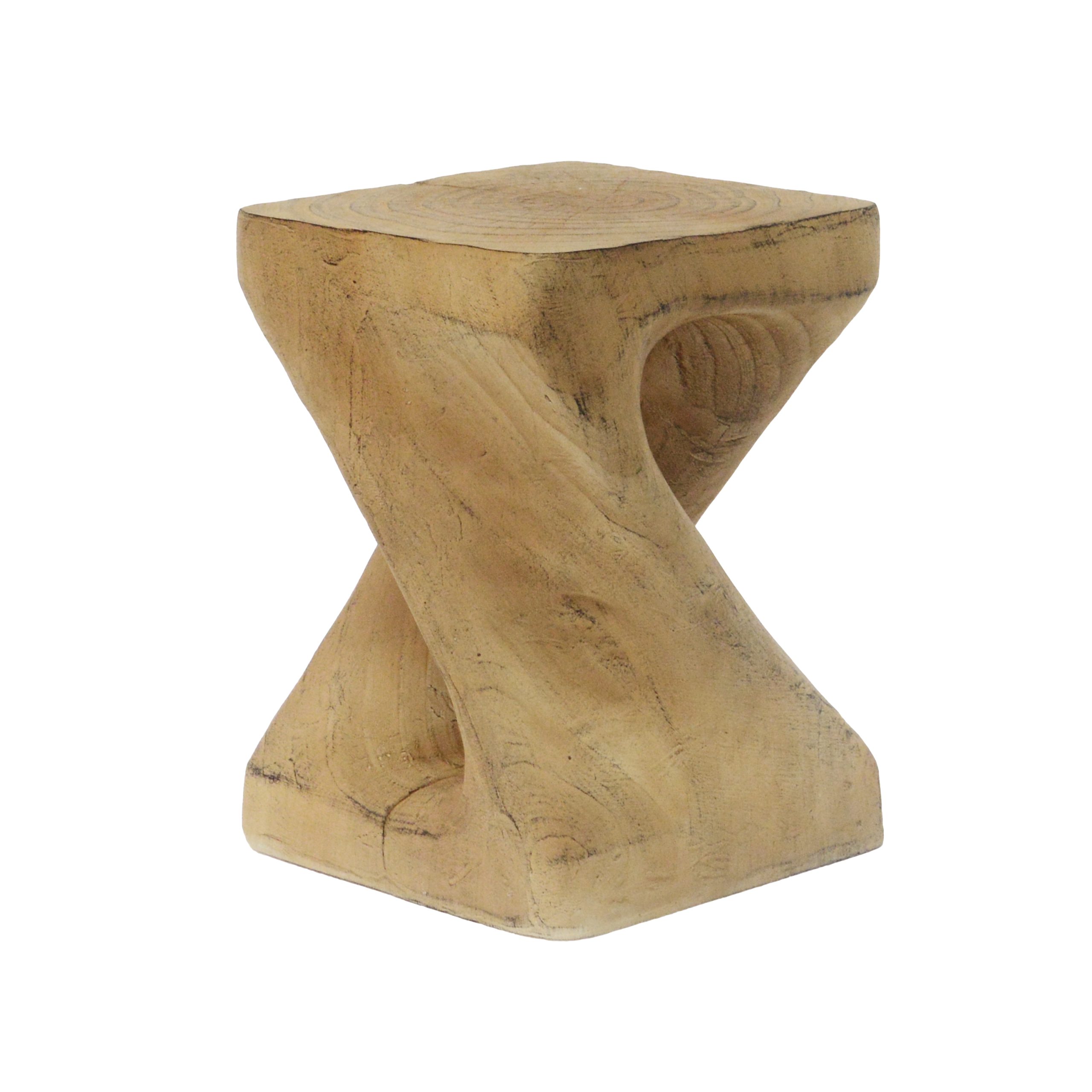 MGO Twist Shape Side Table, Wood-like texture, Natural Color - Image 6