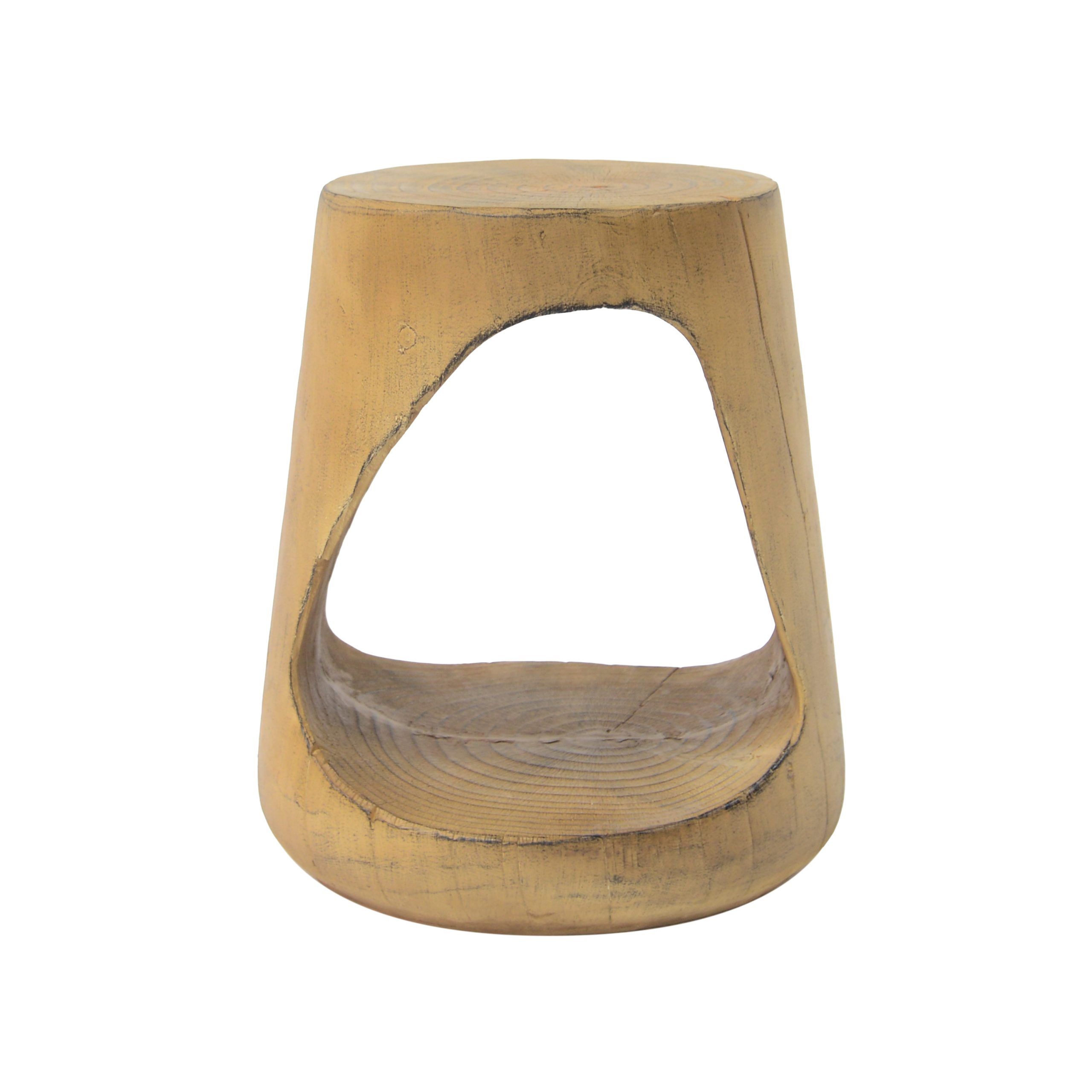 MGO Hollow Side Table, Wood-like texture, Natural Color - Image 3