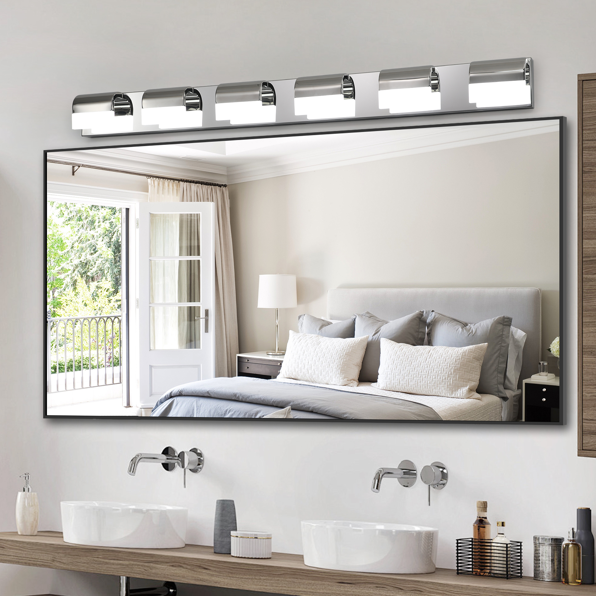 Modern Bathroom Vanity Lighting 6-Light LED Vanity Lights Over Mirror Bath Wall Lighting - Image 4