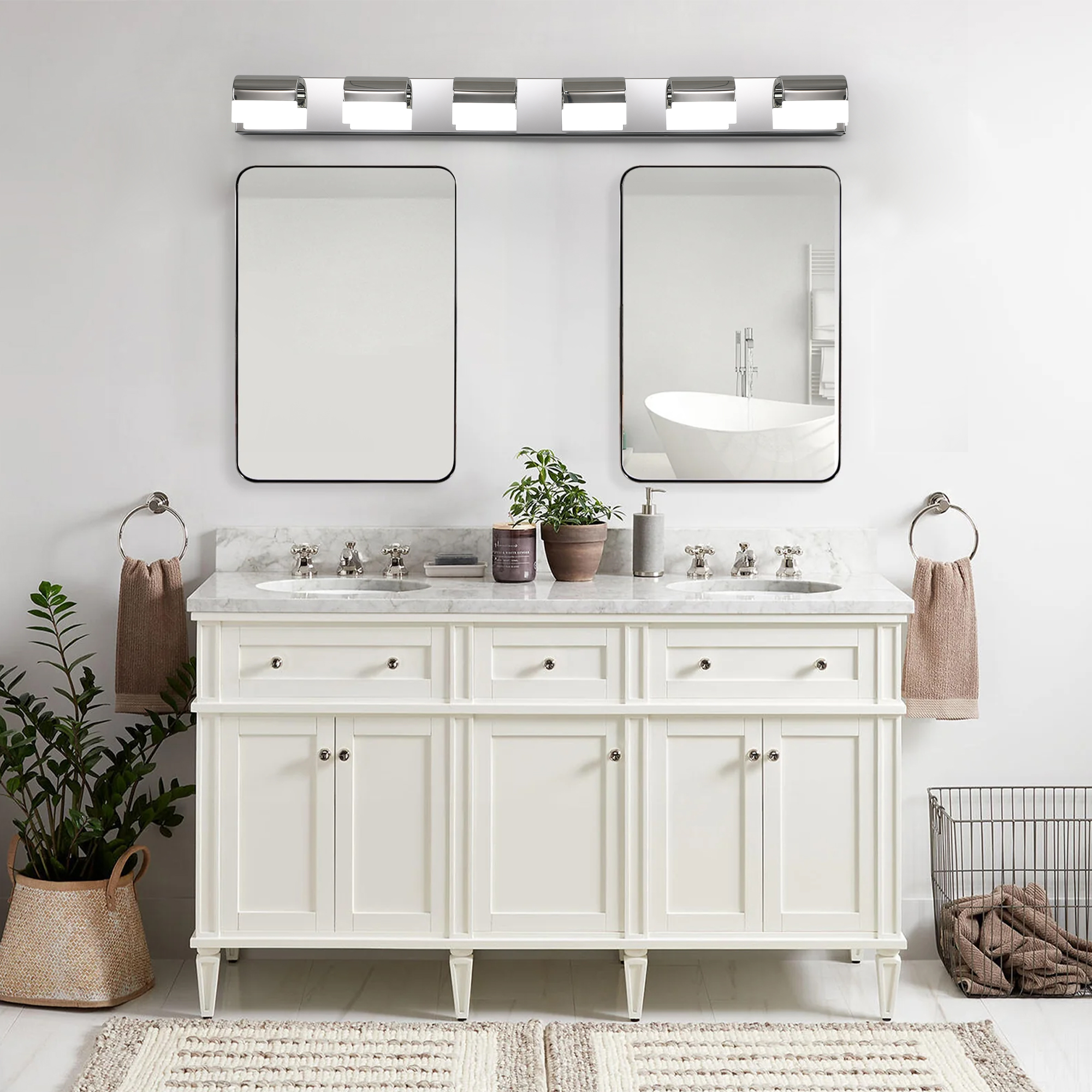 Modern Bathroom Vanity Lighting 6-Light LED Vanity Lights Over Mirror Bath Wall Lighting - Image 5