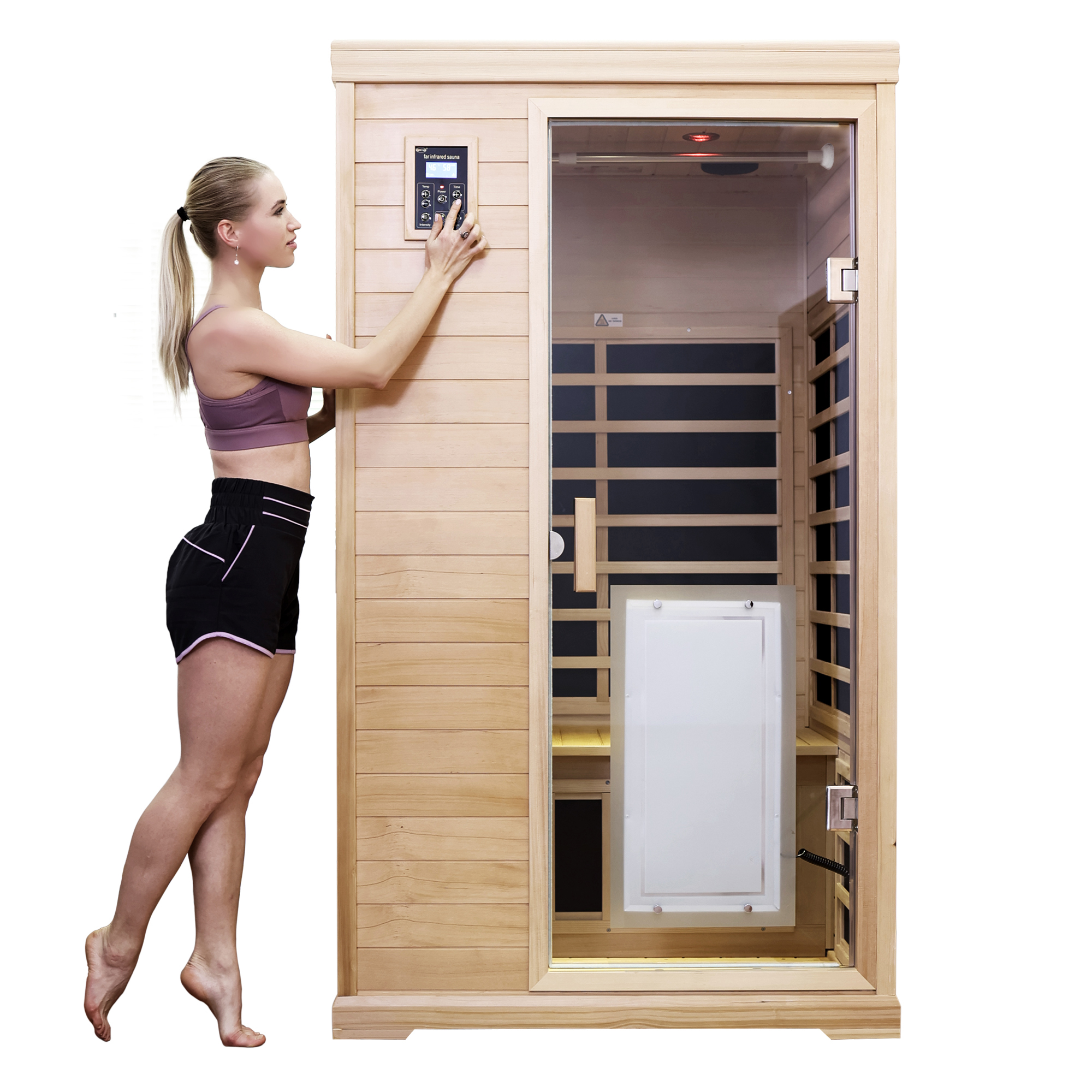 Two-person Far-infrared hemlock indoor sauna room - Image 4