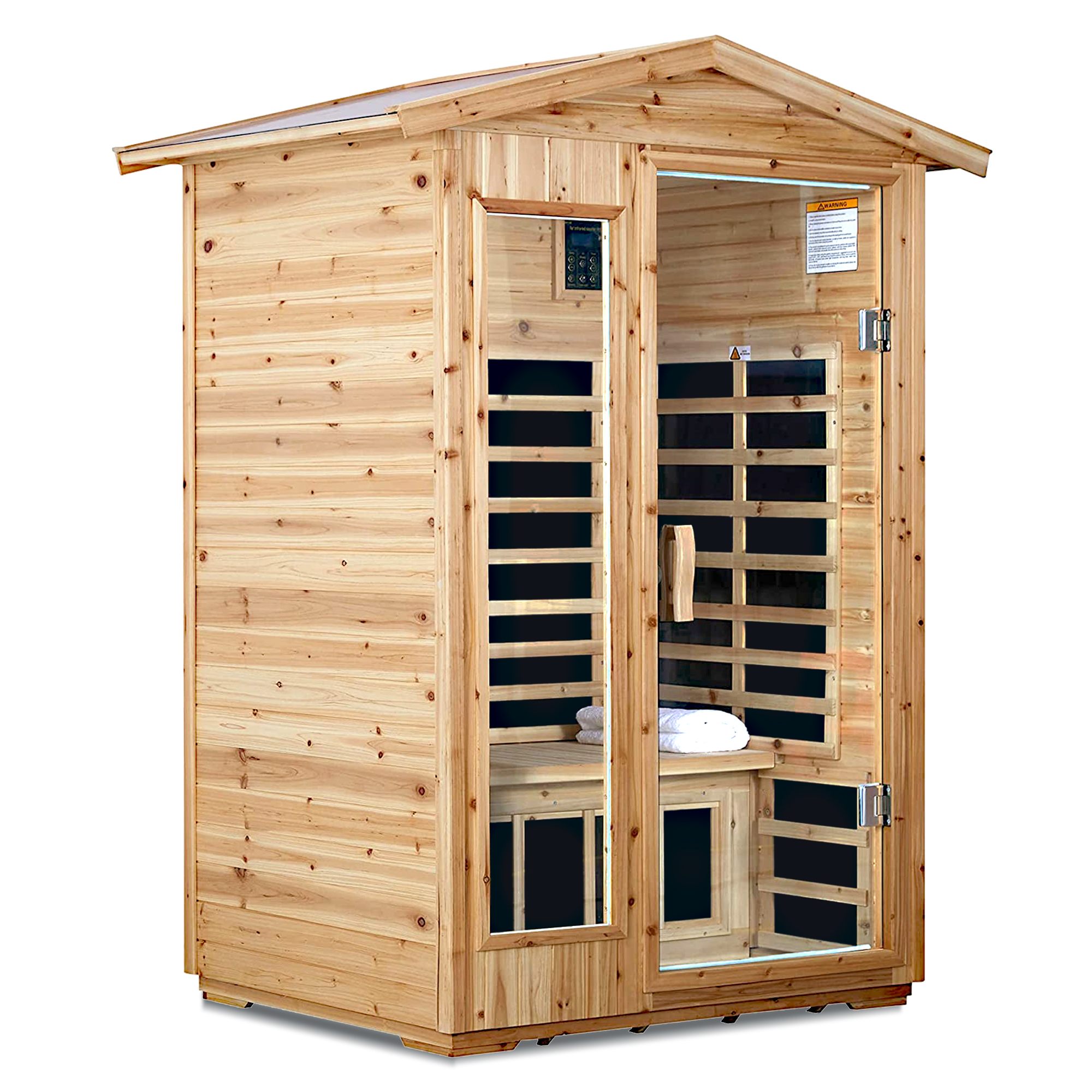 Two person Far infrared old fir outdoor sauna room - Image 2