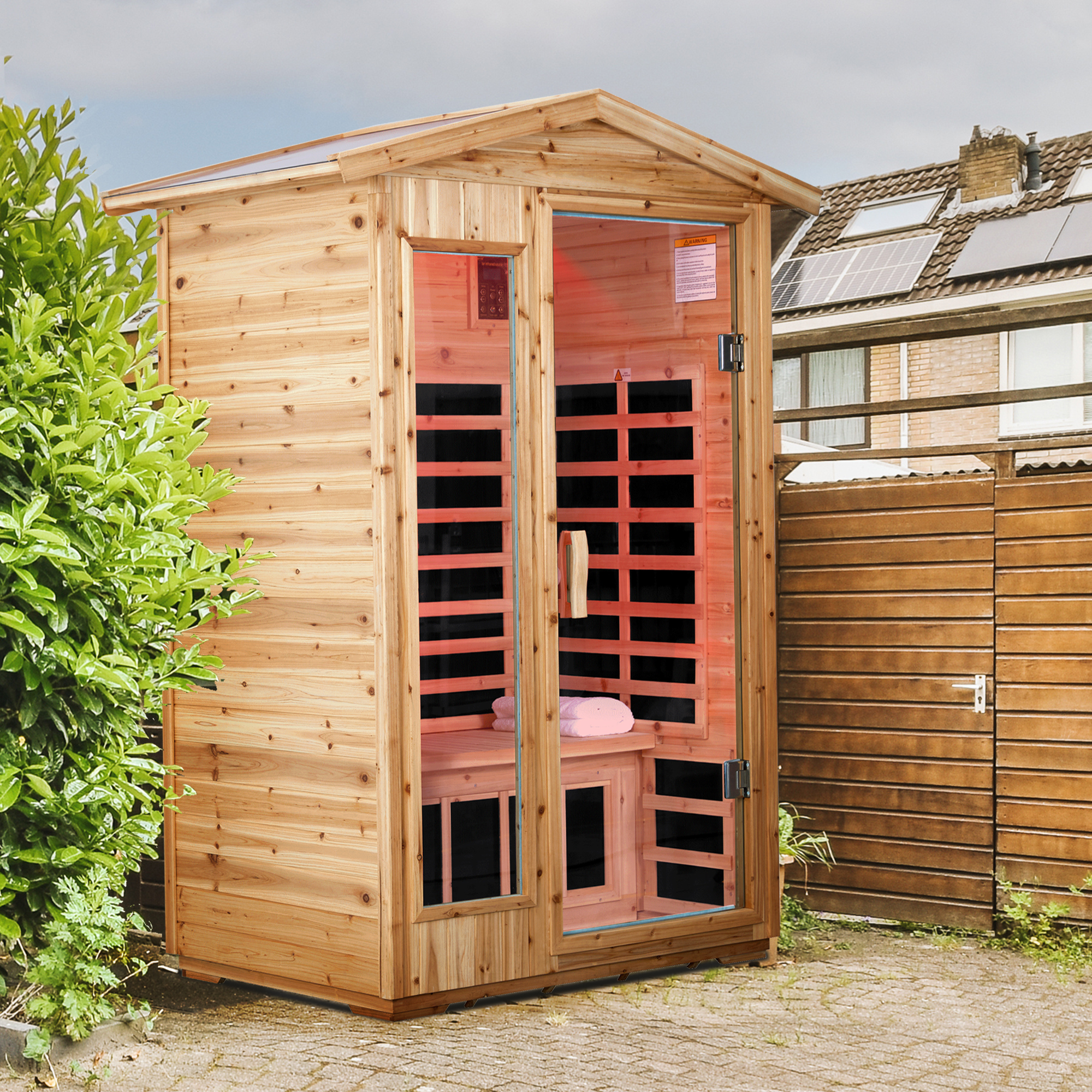 Two person Far infrared old fir outdoor sauna room - Image 6