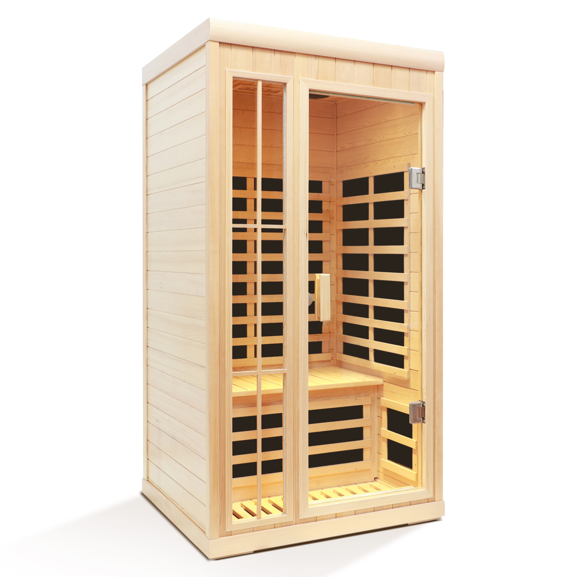 Deluxe version Plus One person Far infrared Hemlock Sauna room with LED colour lights - Image 2