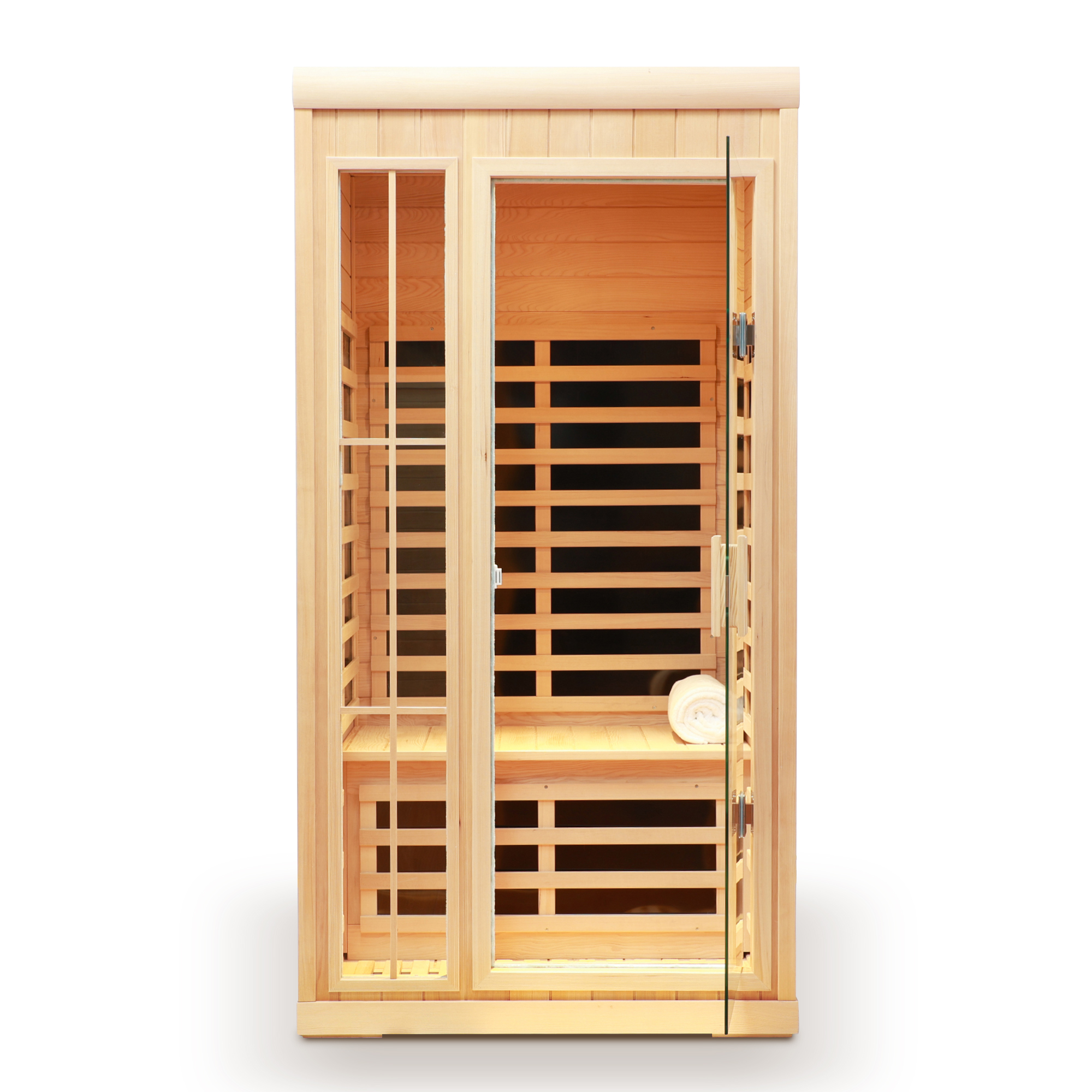 Deluxe version Plus One person Far infrared Hemlock Sauna room with LED colour lights - Image 3