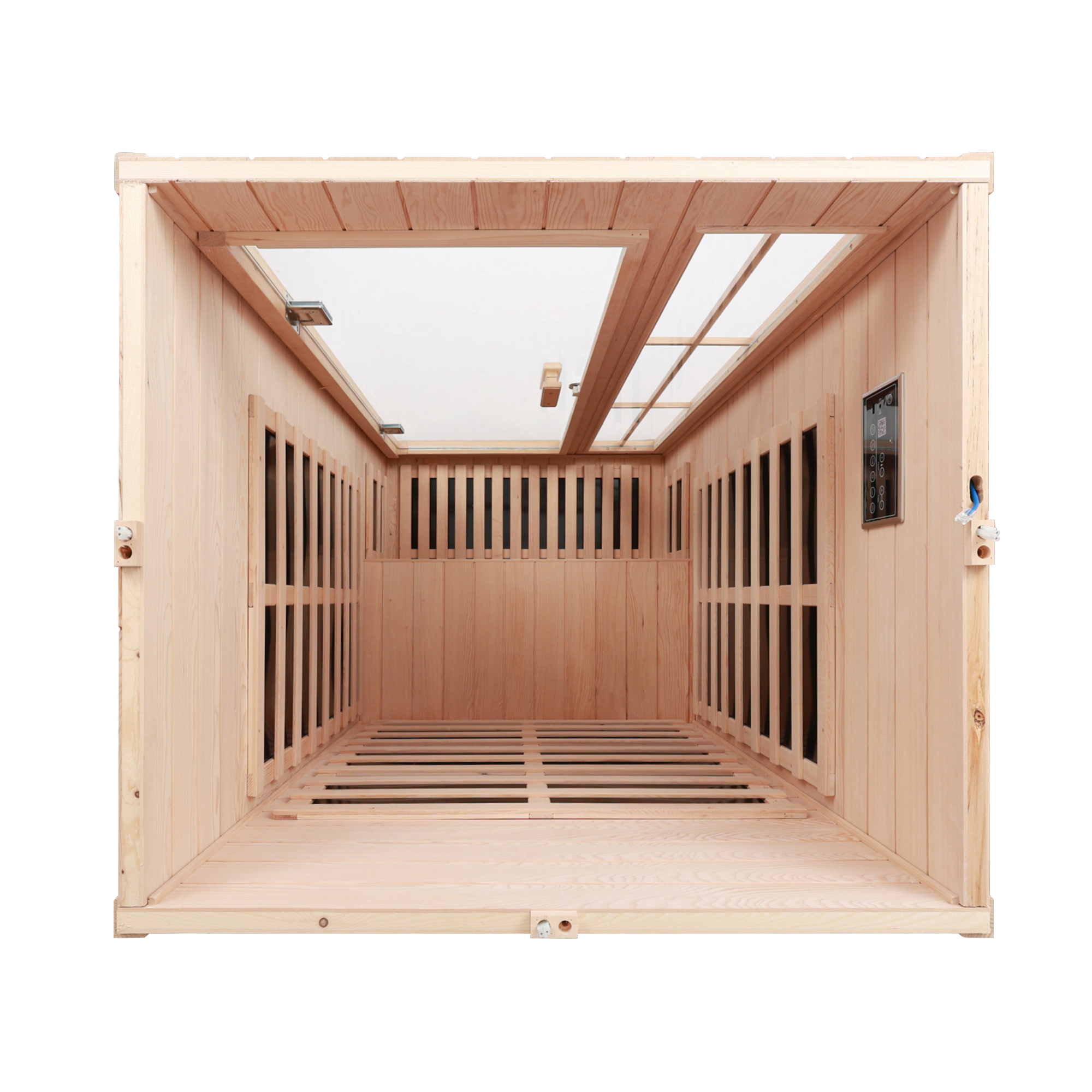 Deluxe version Plus One person Far infrared Hemlock Sauna room with LED colour lights - Image 4