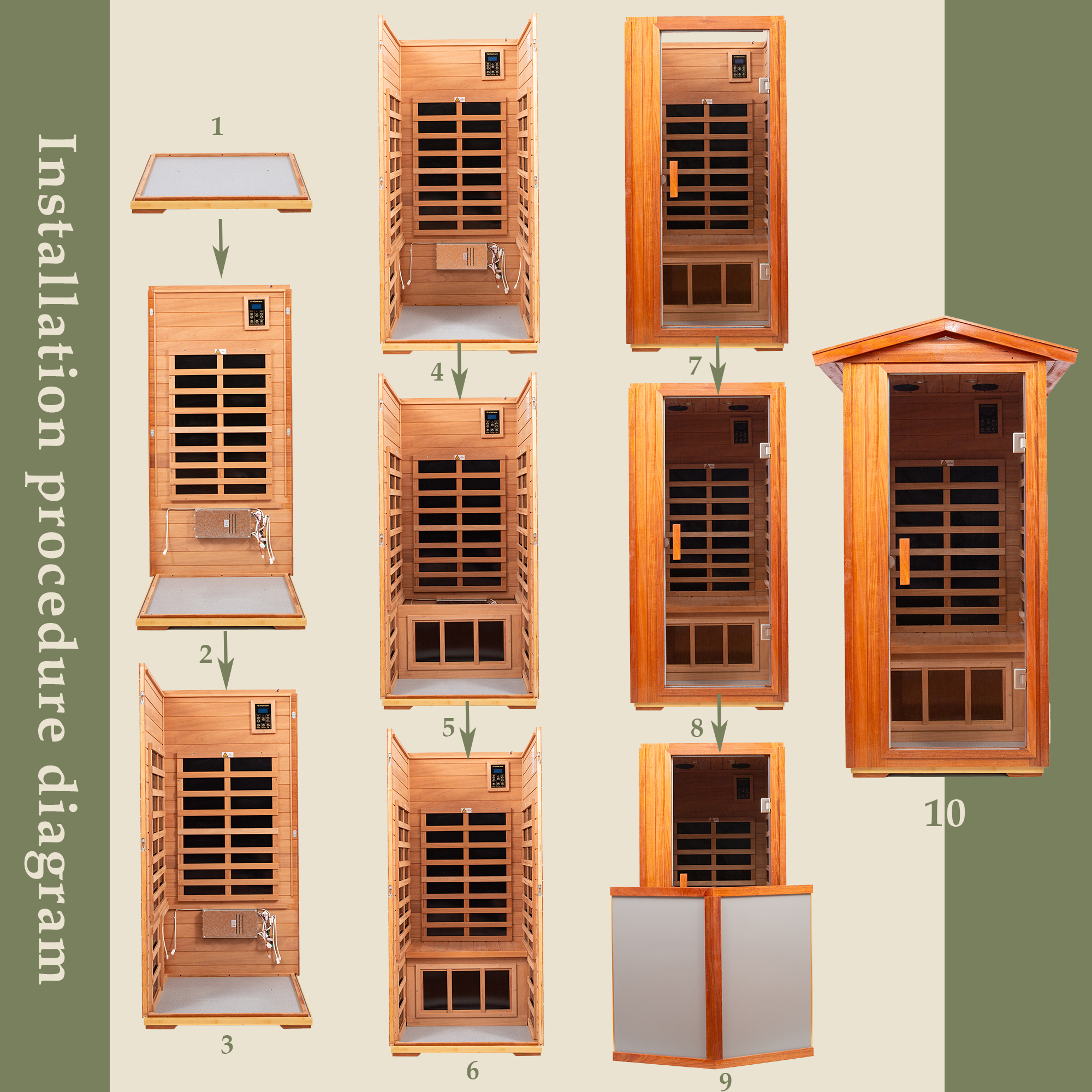 One person Far infrared Khaya outdoor sauna room - Image 6