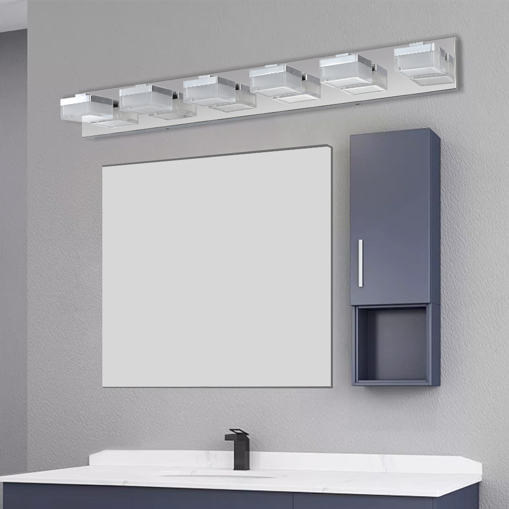 (Same as W1340110610/L2016) Modern 6-Light Chrome LED Vanity Mirror Light Fixture For Bathrooms And Makeup Tables - Image 6