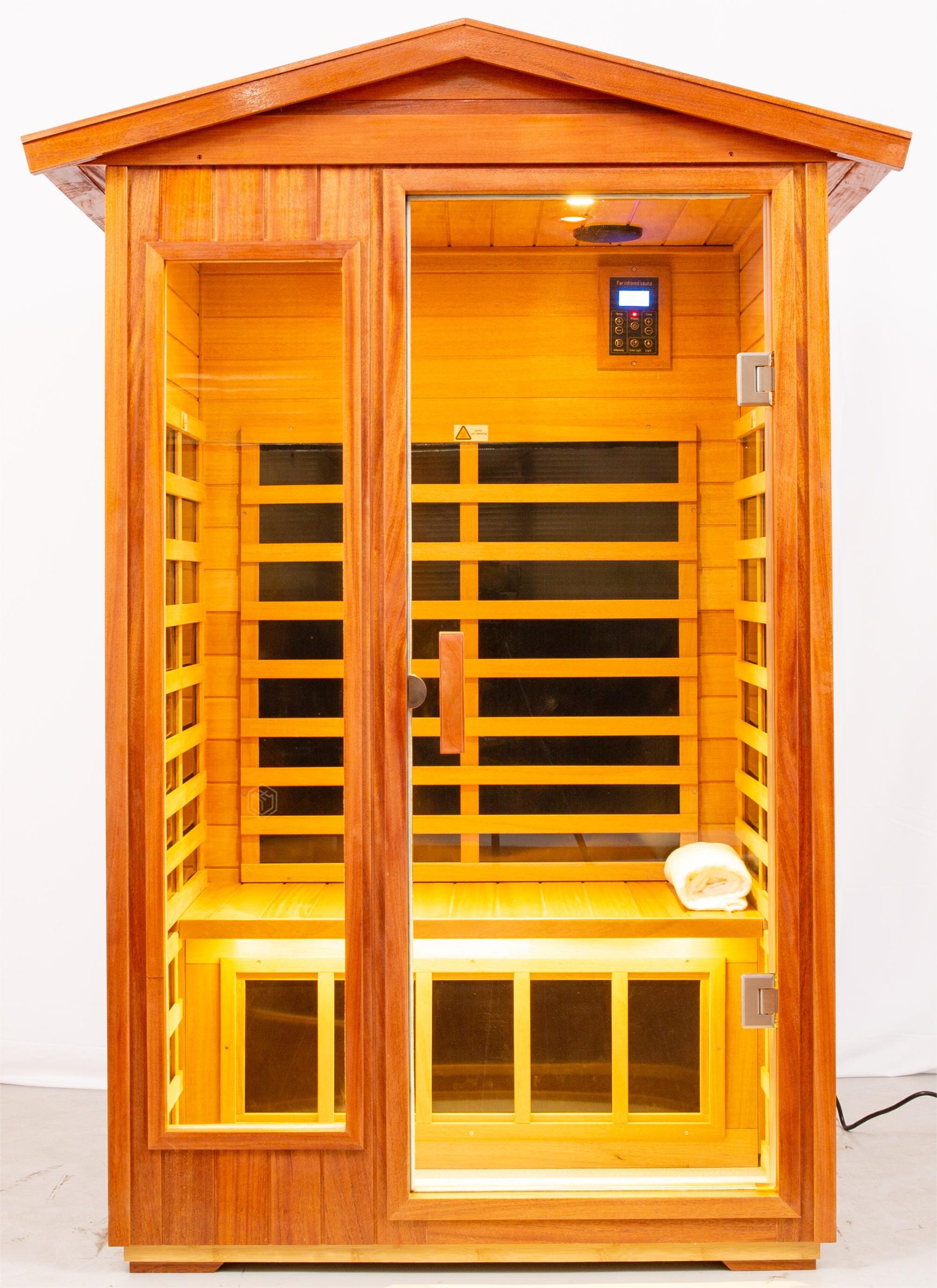 Two person Far infrared Khaya wood outdoor sauna room (Left & Right) - Image 2