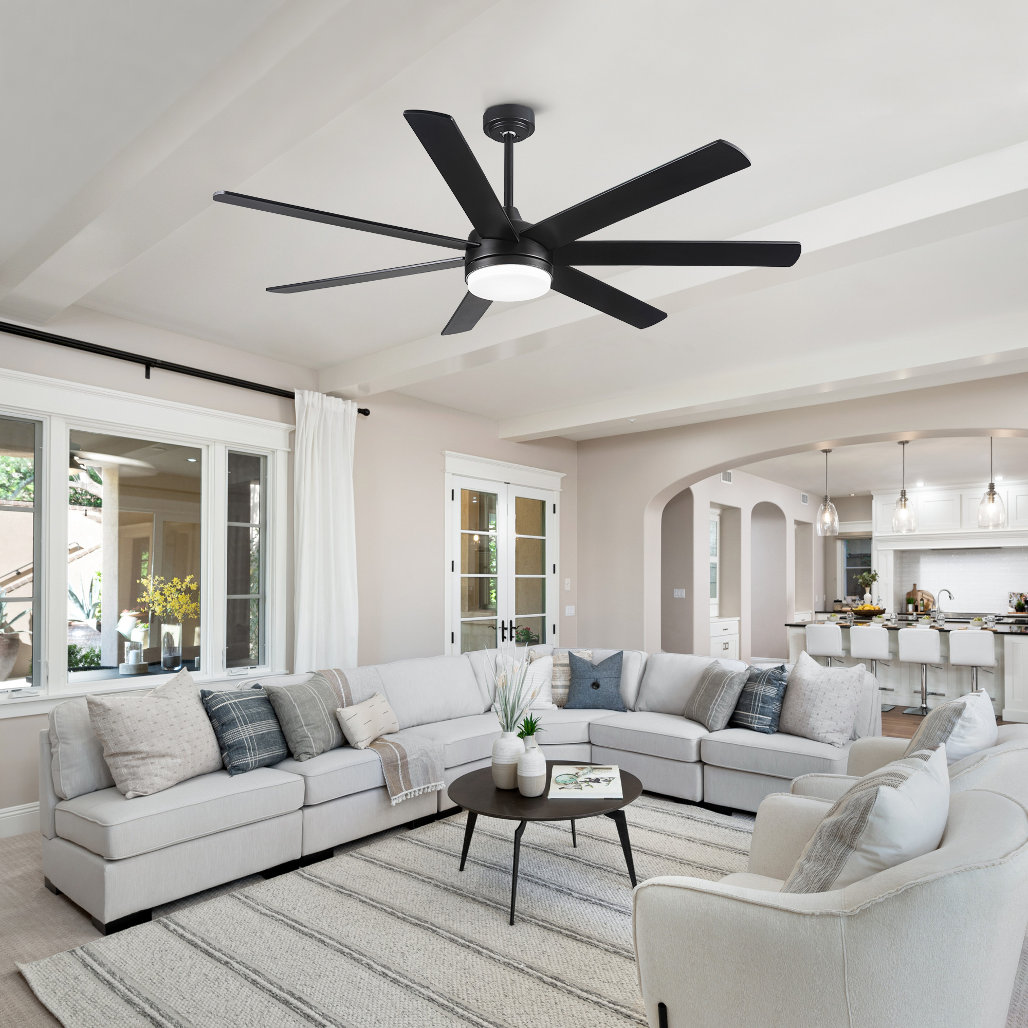 72 In Farmhouse Ceiling Fan with Plywood Blades for Dining Room - Image 2