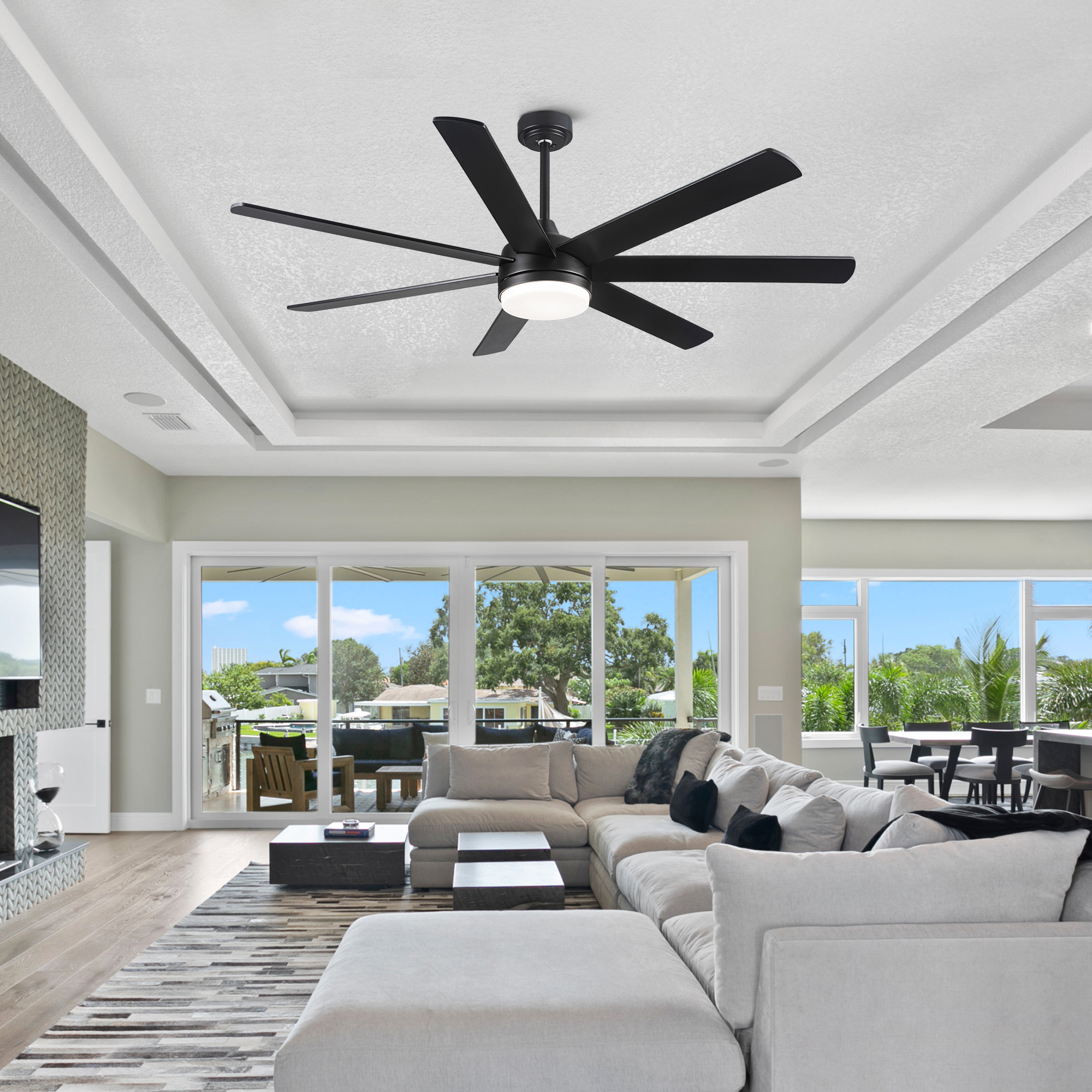 72 In Farmhouse Ceiling Fan with Plywood Blades for Dining Room - Image 3