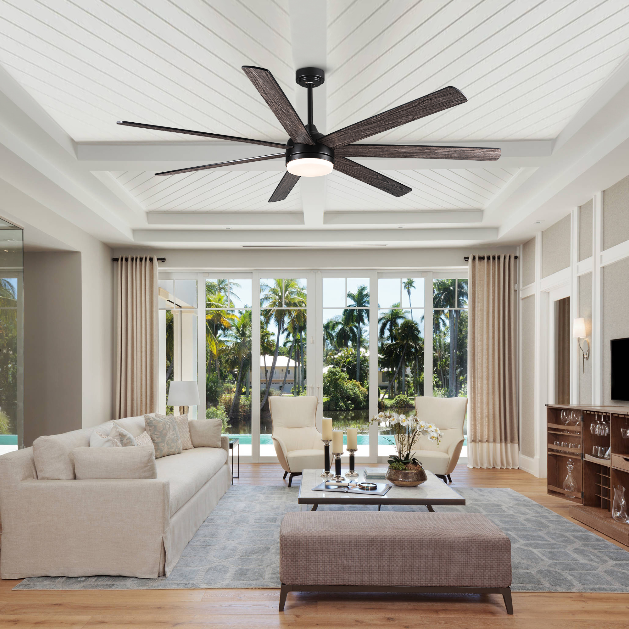 72 In Farmhouse Ceiling Fan with Plywood Blades for Dining Room - Image 5