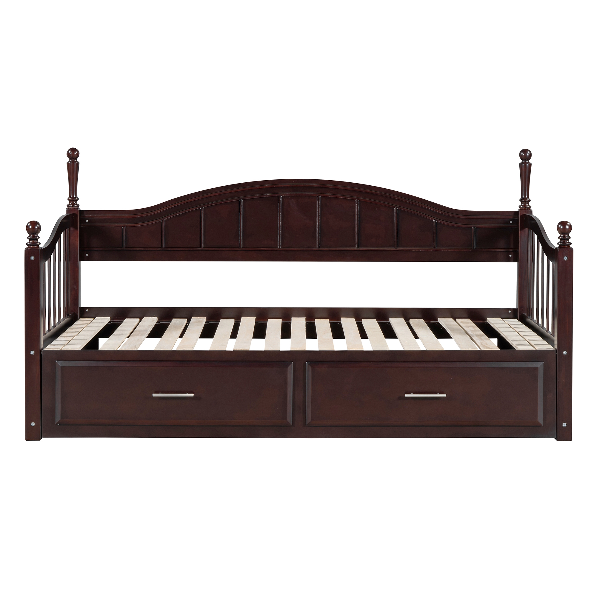 Wooden Twin Size Daybed with Twin Size Trundle, Extendable Daybed with Two Storage Drawers, Espresso(Expected Arrival Time:9.12) - Image 4