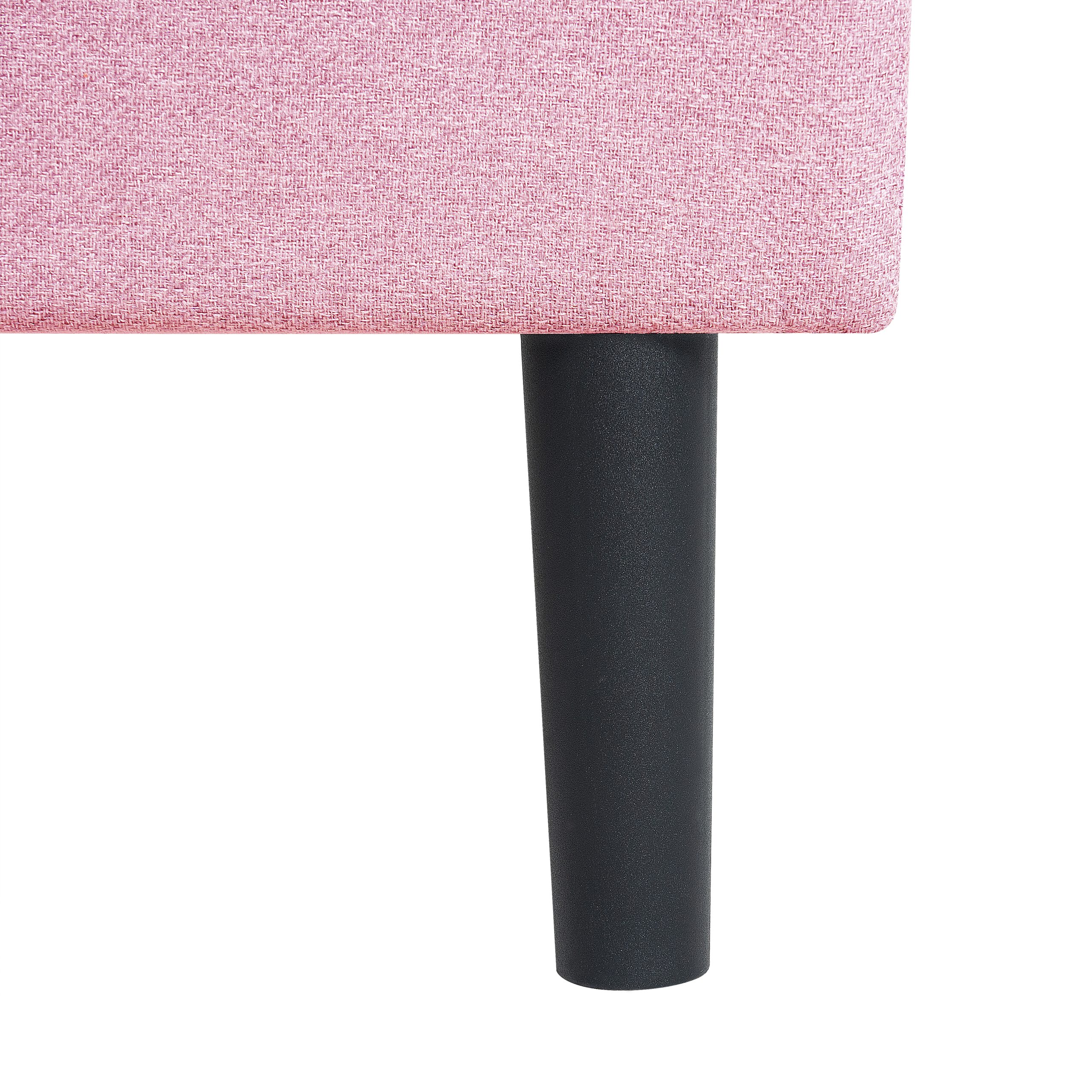 Queen Size Upholstered Platform Bed Frame with Modern Button Tufted Linen Fabric Headboard, No Box Spring Needed, Wood Slat Support, Easy Assembly, pink - Image 6