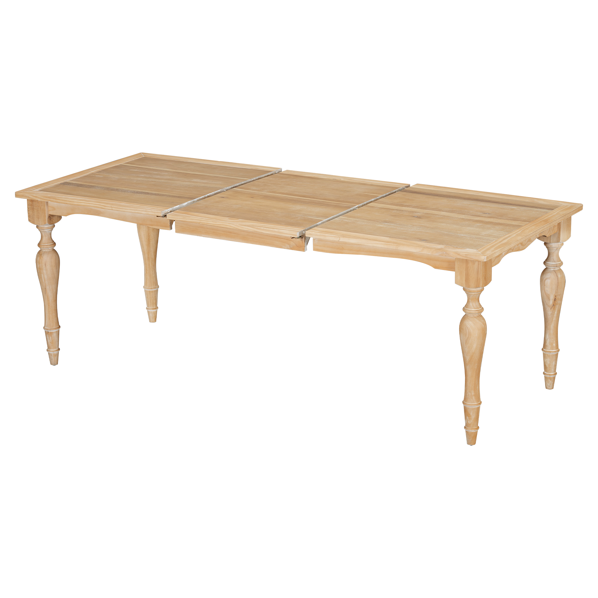 TOPMAX Vintage Traditional 82.7inch Extendable Dining Table with 23.6inch Removable Leaf, Natural - Image 5