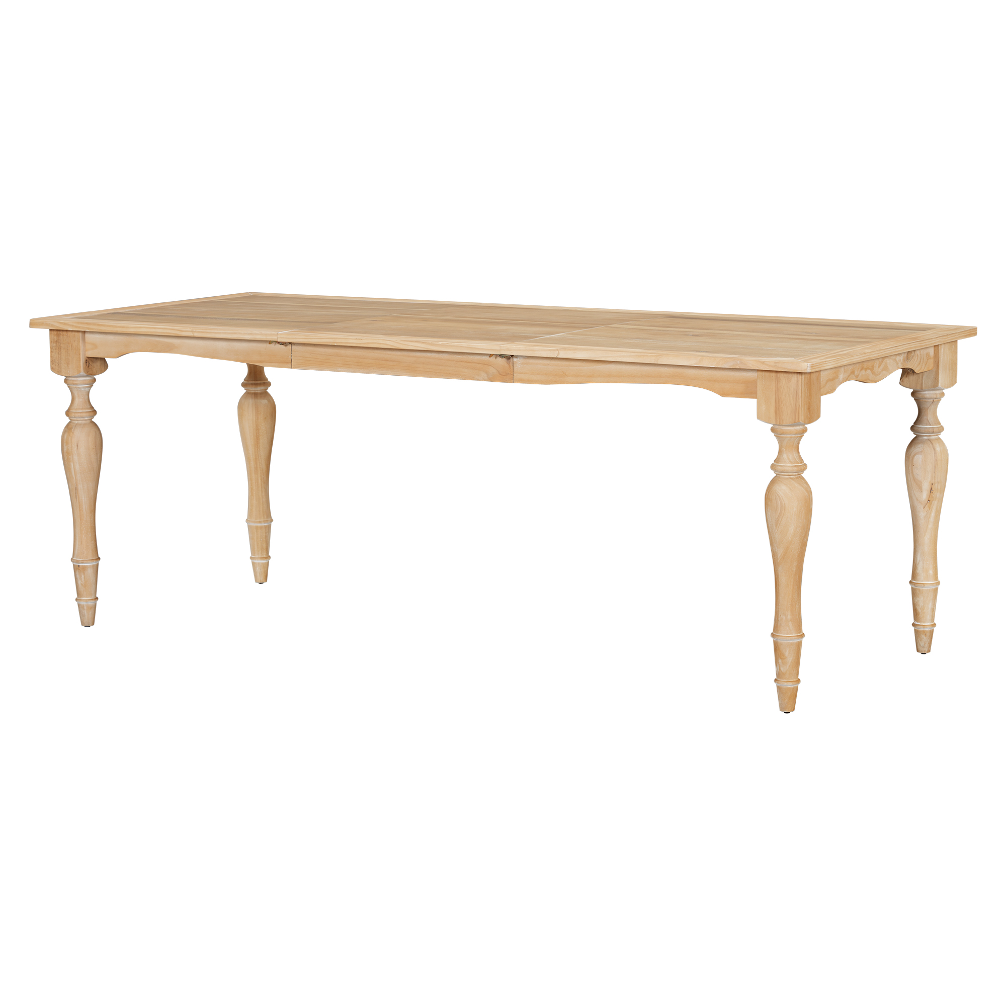 TOPMAX Vintage Traditional 82.7inch Extendable Dining Table with 23.6inch Removable Leaf, Natural - Image 4
