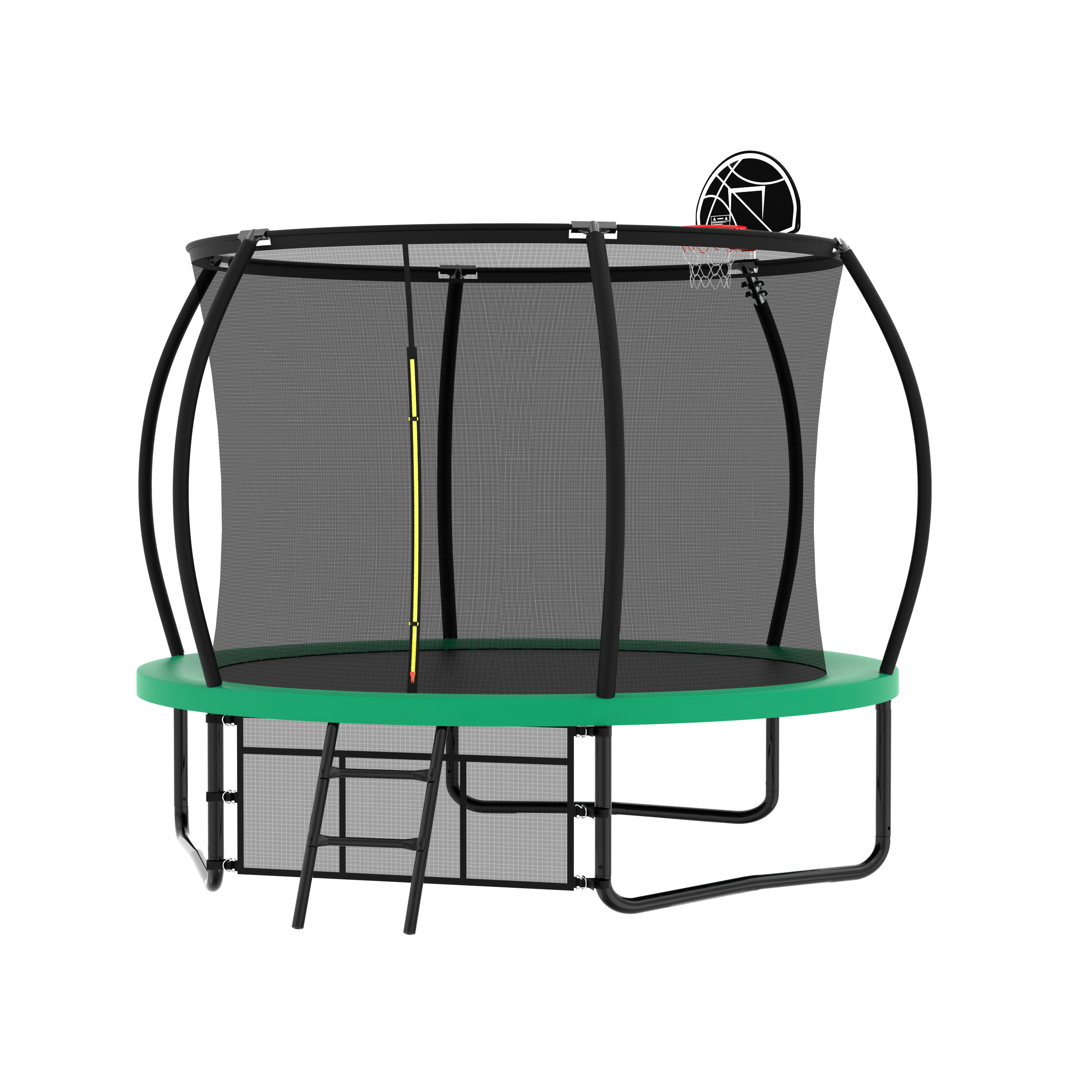 10FT Pumpkin Trampoline, Outdoor Trampoline with Basketball Hoop, Enclosure Net and Ladder - Image 2