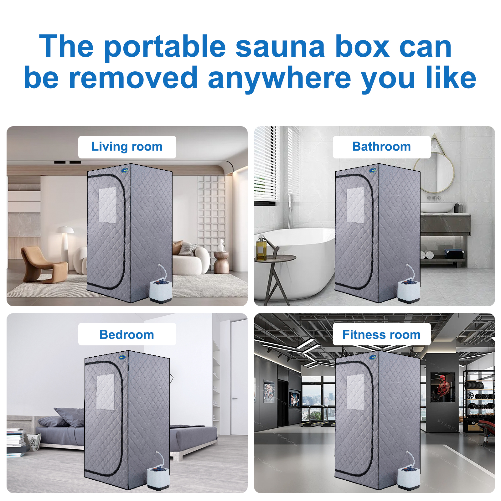 Portable Grey Mini Plus style Steam Sauna tent–Personal Home Spa, with Steam Generator, Remote Control, Foldable Chair, PVC pipes. Easy to Install,fast heating, with FCC & UL Certification - Image 3