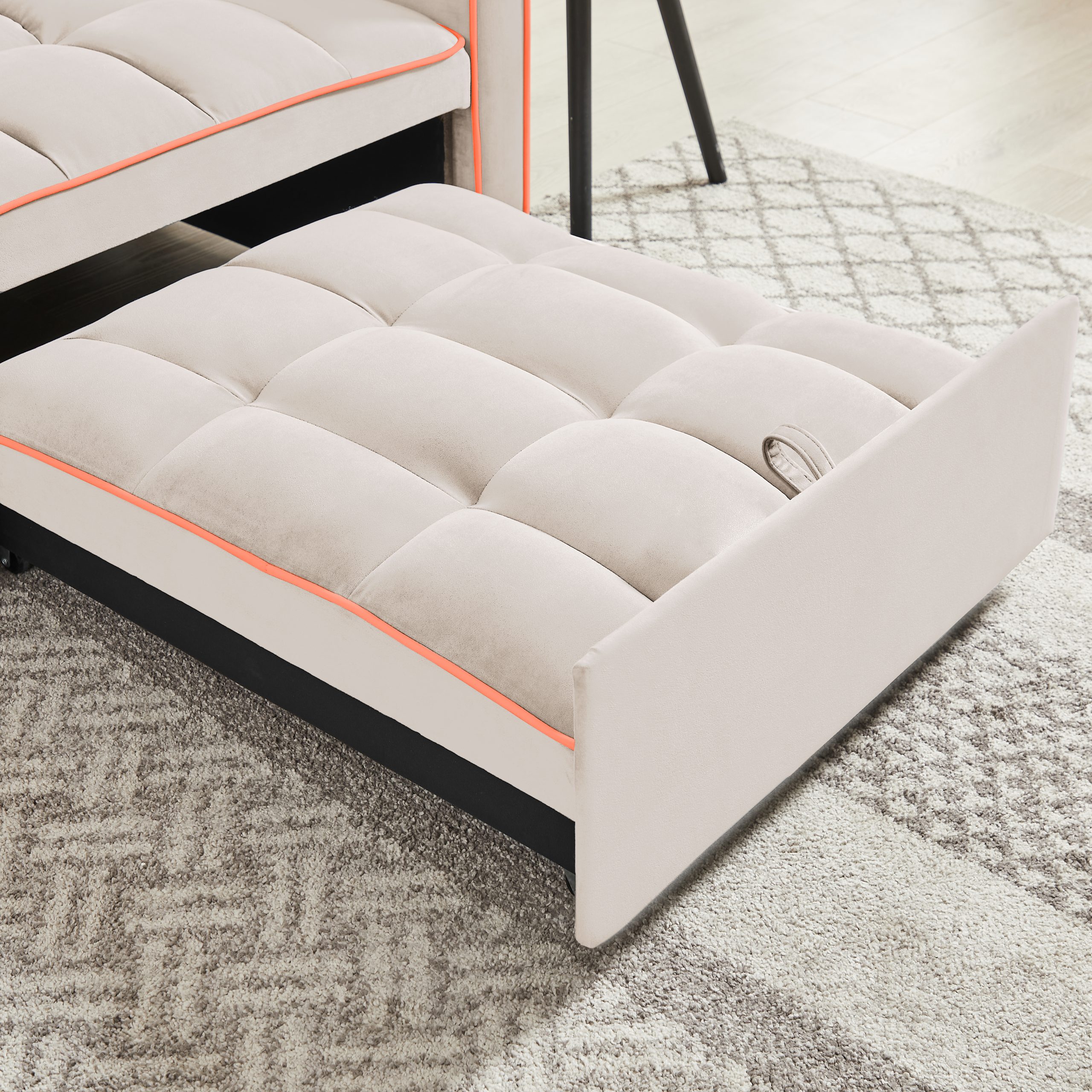 Three-in-one sofa bed chair folding sofa bed adjustable back into a sofa recliner single bed adult modern chair bed berth creamy white - Image 6