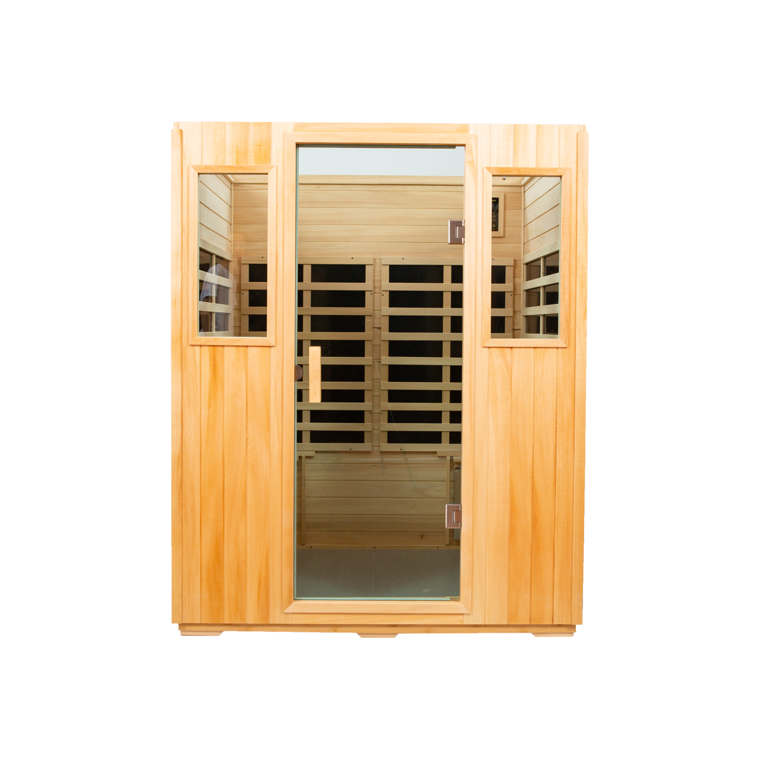 Four person Basswood Far-infrared outdoor sauna room (Roof & Floor) - Image 3