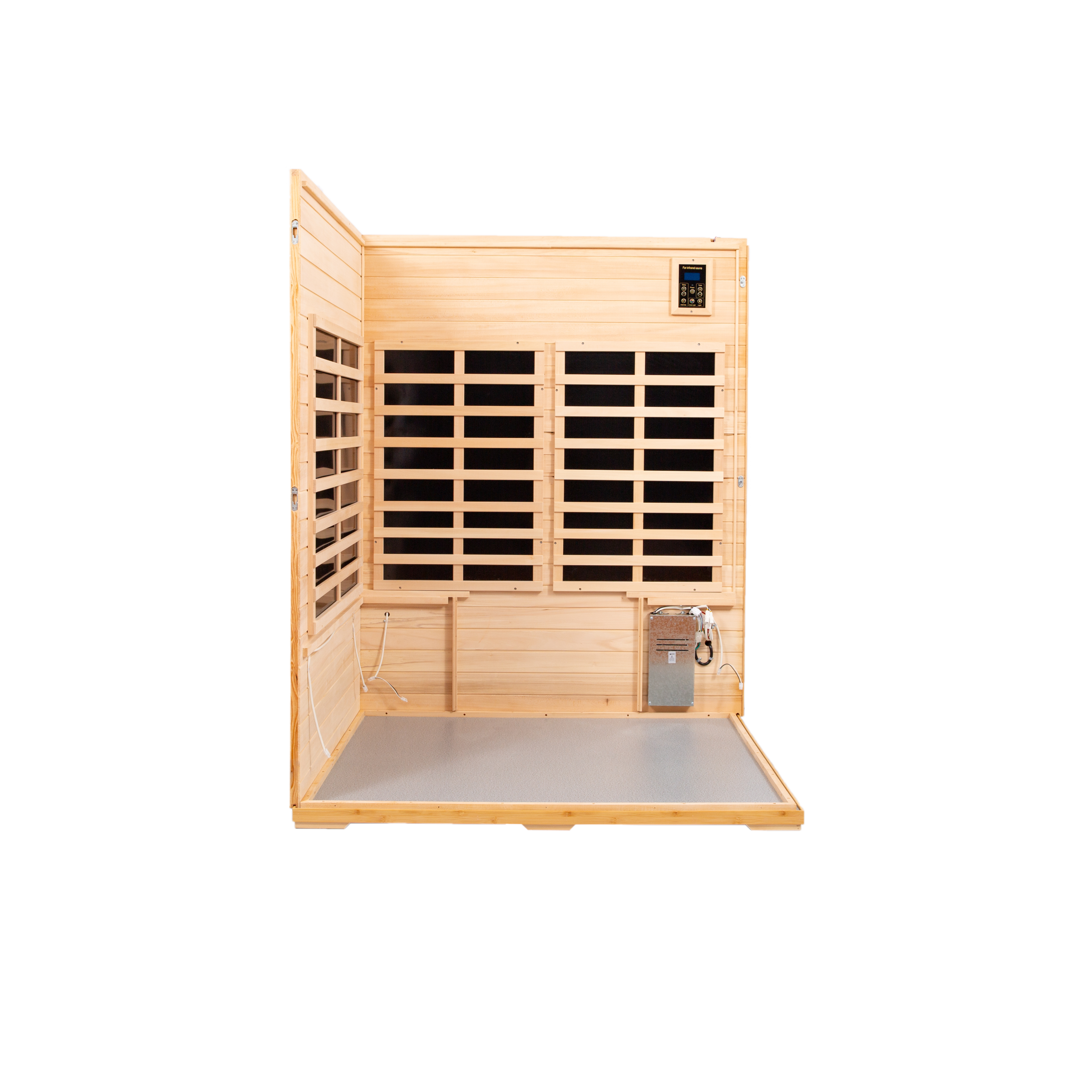 Four person Basswood Far-infrared outdoor sauna room (Roof & Floor) - Image 4