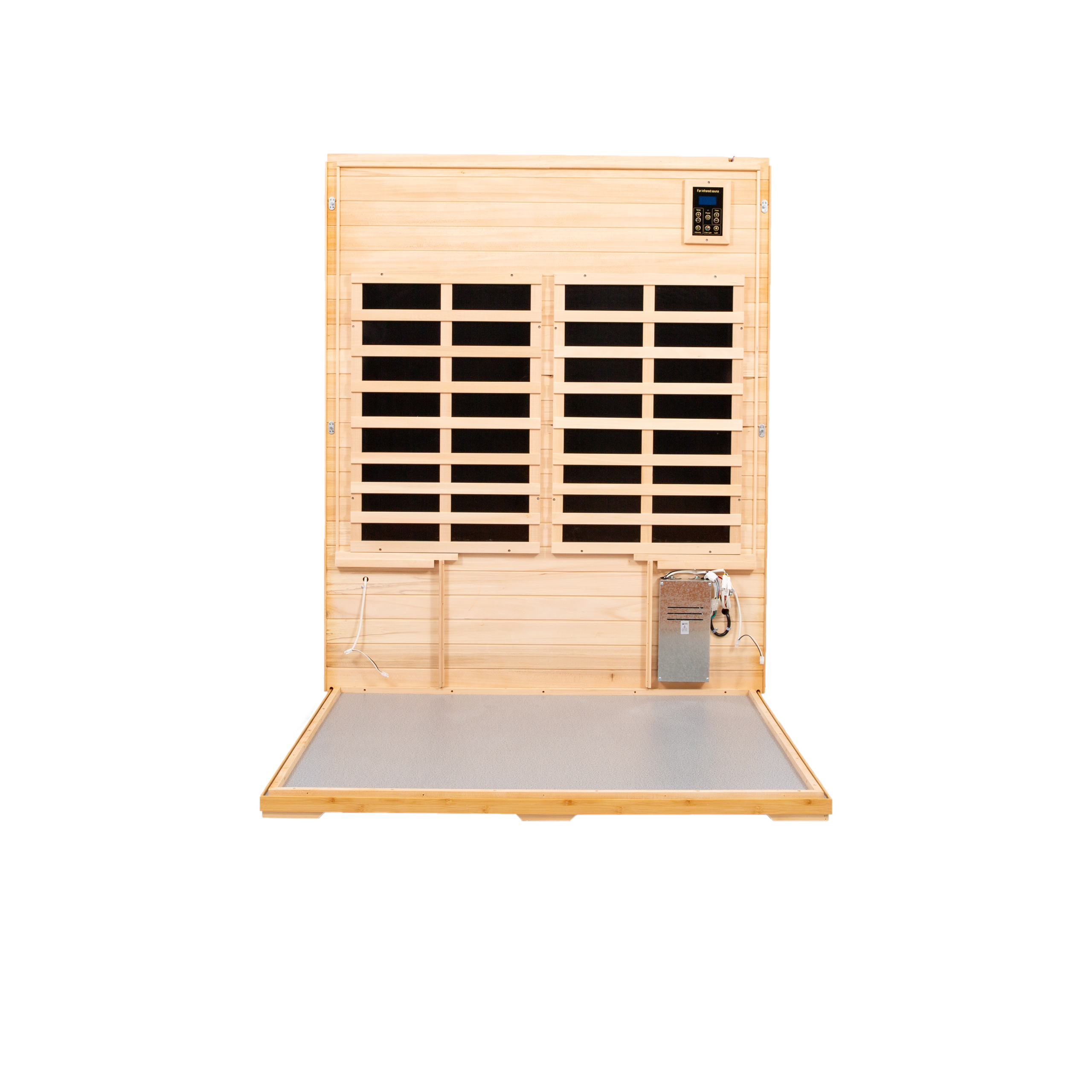 Four person Basswood Far-infrared outdoor sauna room (Roof & Floor) - Image 5