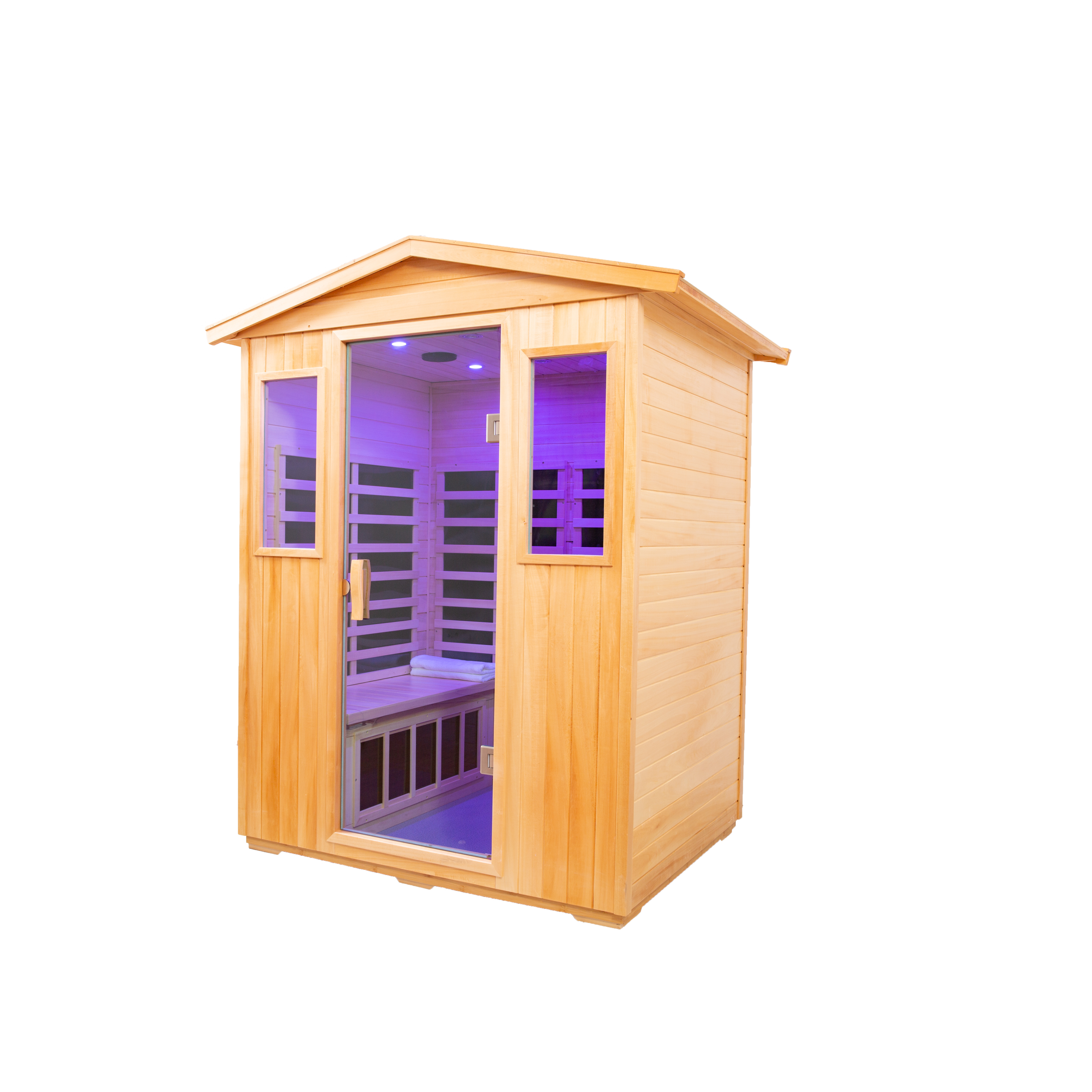 Four person Basswood Far-infrared outdoor sauna room - Image 4