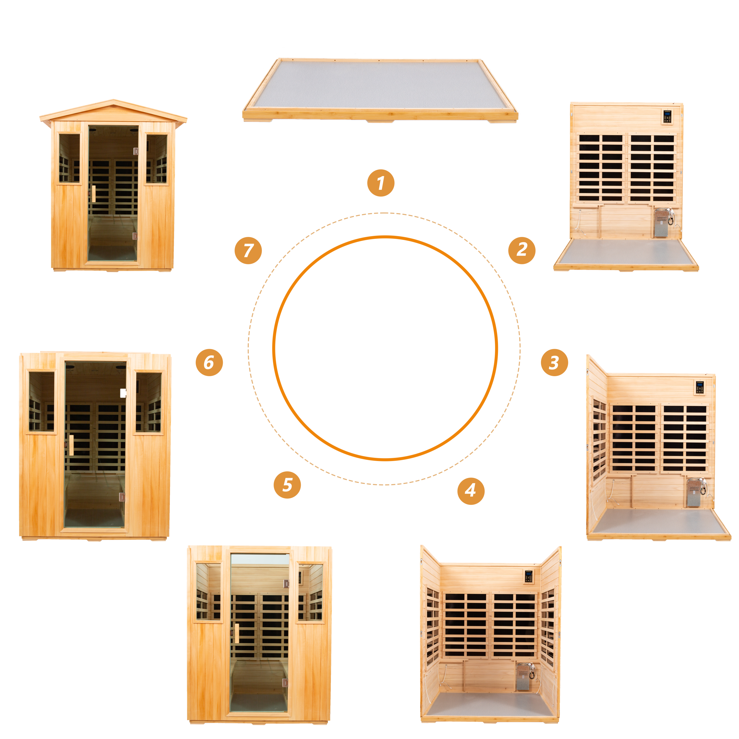 Four person Basswood Far-infrared outdoor sauna room - Image 5