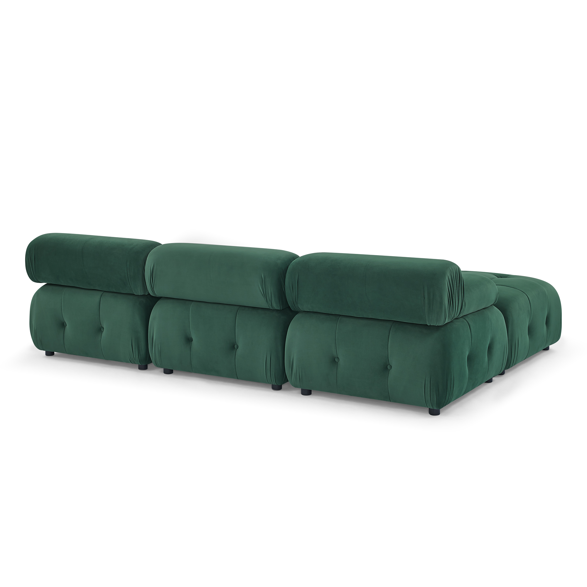 Modular Sectional Sofa, Button Tufted Designed and DIY Combination,L Shaped Couch with Reversible Ottoman, Green Velvet - Image 6