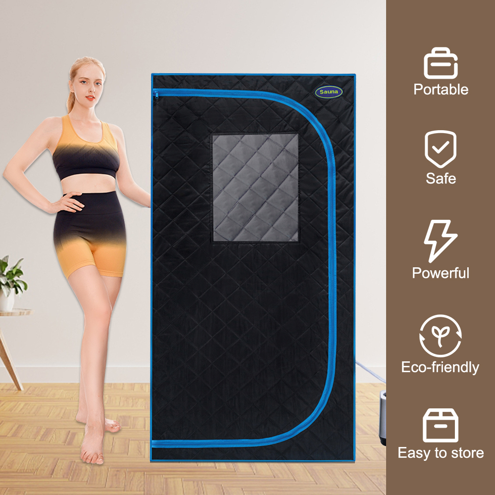 Portable Black Full Size Steam Sauna tent–Personal Home Spa, with Steam Generator, Remote Control, Foldable Chair, PVC pipes. Easy to Install,fast heating, with FCC & UL Certification. - Image 2