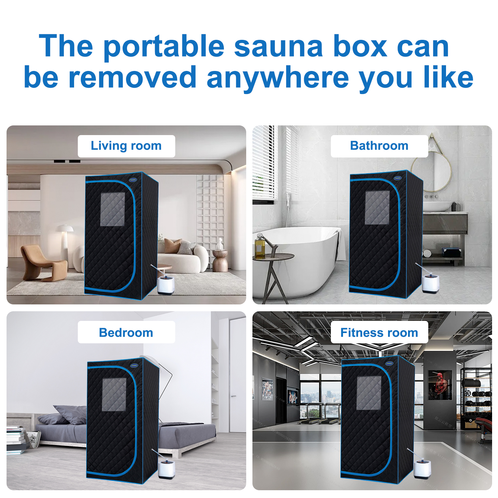 Portable Black Full Size Steam Sauna tent–Personal Home Spa, with Steam Generator, Remote Control, Foldable Chair, PVC pipes. Easy to Install,fast heating, with FCC & UL Certification. - Image 4